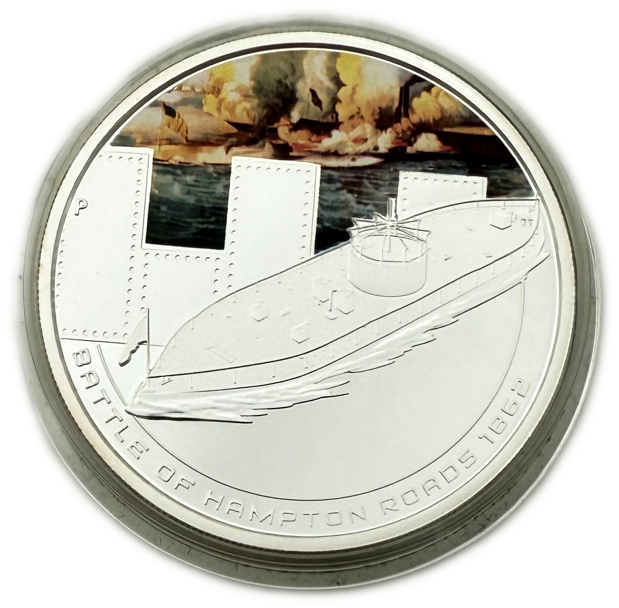 Cook Islands - 1 Dollar 2011 - Elizabeth II, Battle of Hampton Roads - Silver 999, 31.1g, 40.6mm - 1 0
