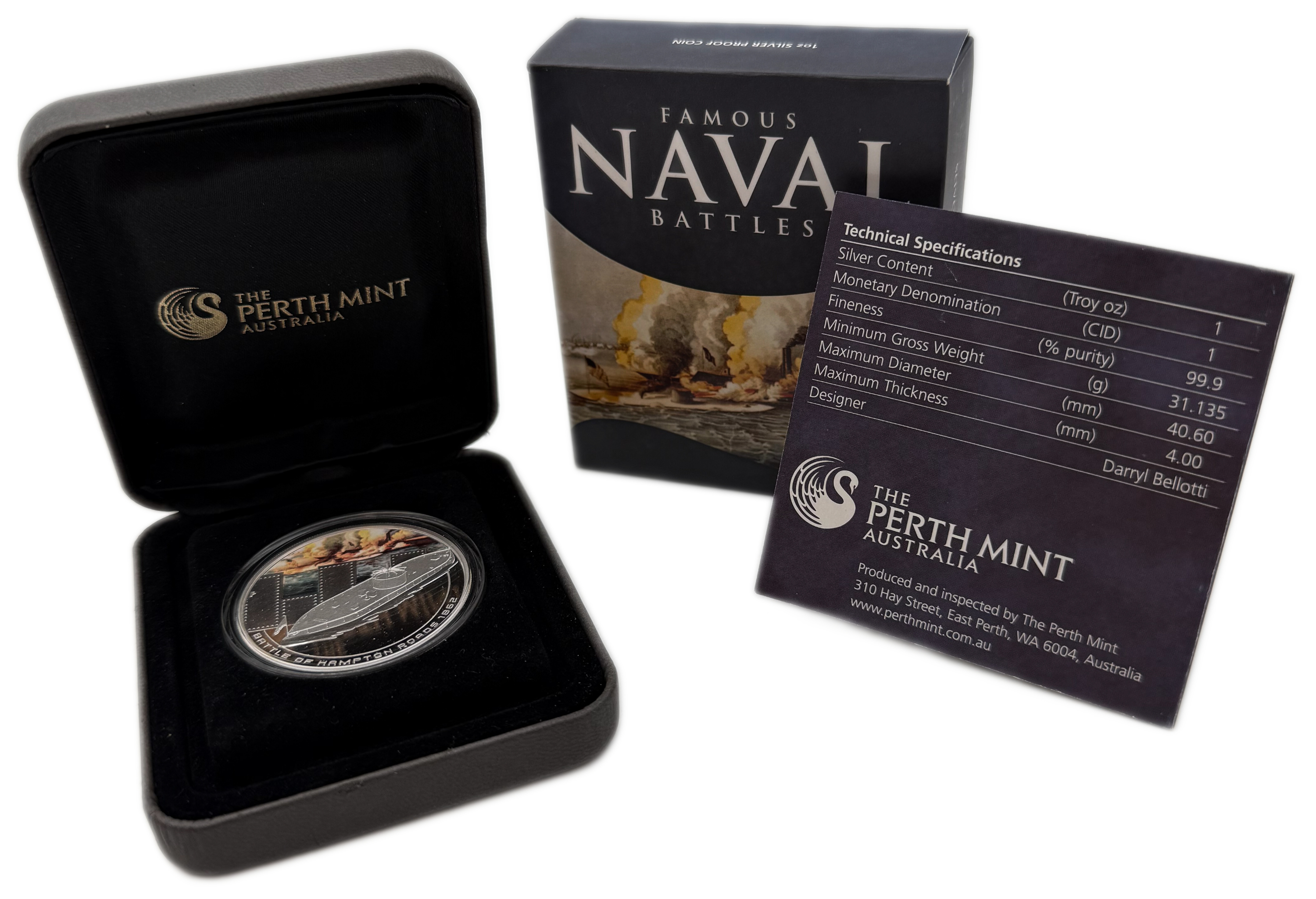 Cook Islands - 1 Dollar 2011 - Elizabeth II, Battle of Hampton Roads - Silver 999, 31.1g, 40.6mm - 1 2