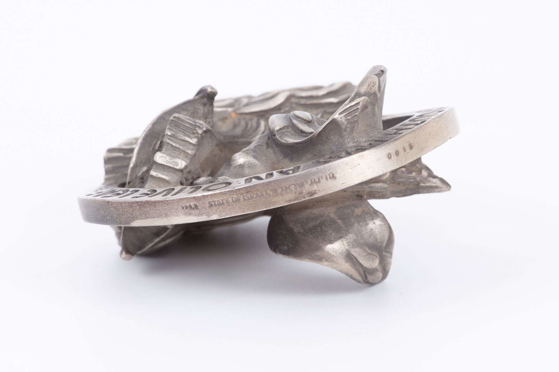 Israel - Sculptural silver medal "Noah's Ark" designed by Eliezer Weishof - 999 silver, about 640g - 1 2