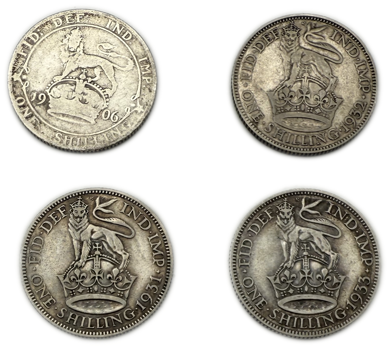 England / Great Britain - Lot of 36 coins of 1 Shilling, different years - Silver 925 and Silver 500, Total 203.76g ... - 1 6