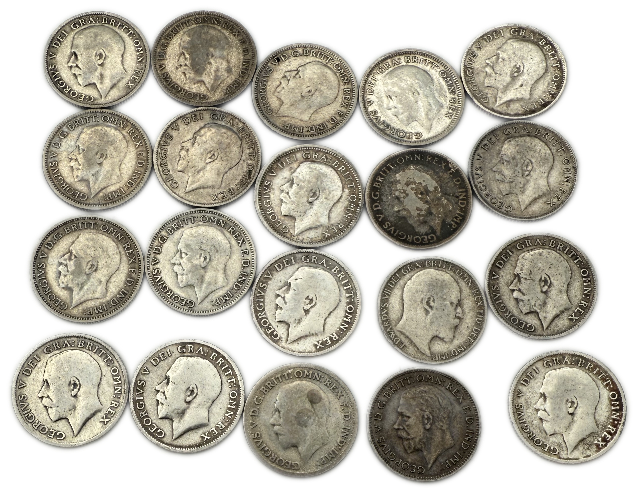 England / Great Britain - Lot of 30 coins of 6 Pence, different years - Silver 500, Total 80g (NET 40g 1.28 OZ) - 1 2
