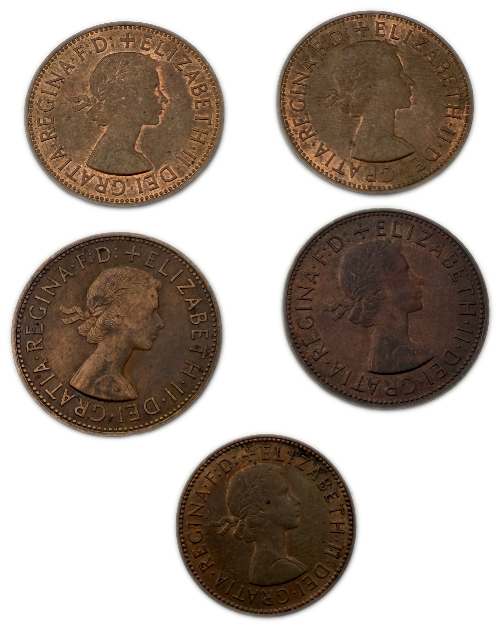 England / Great Britain - Lot of 51 coins, 30 Coins of 2 Pence, different years and 21 coins of 1 Pound - 1 2