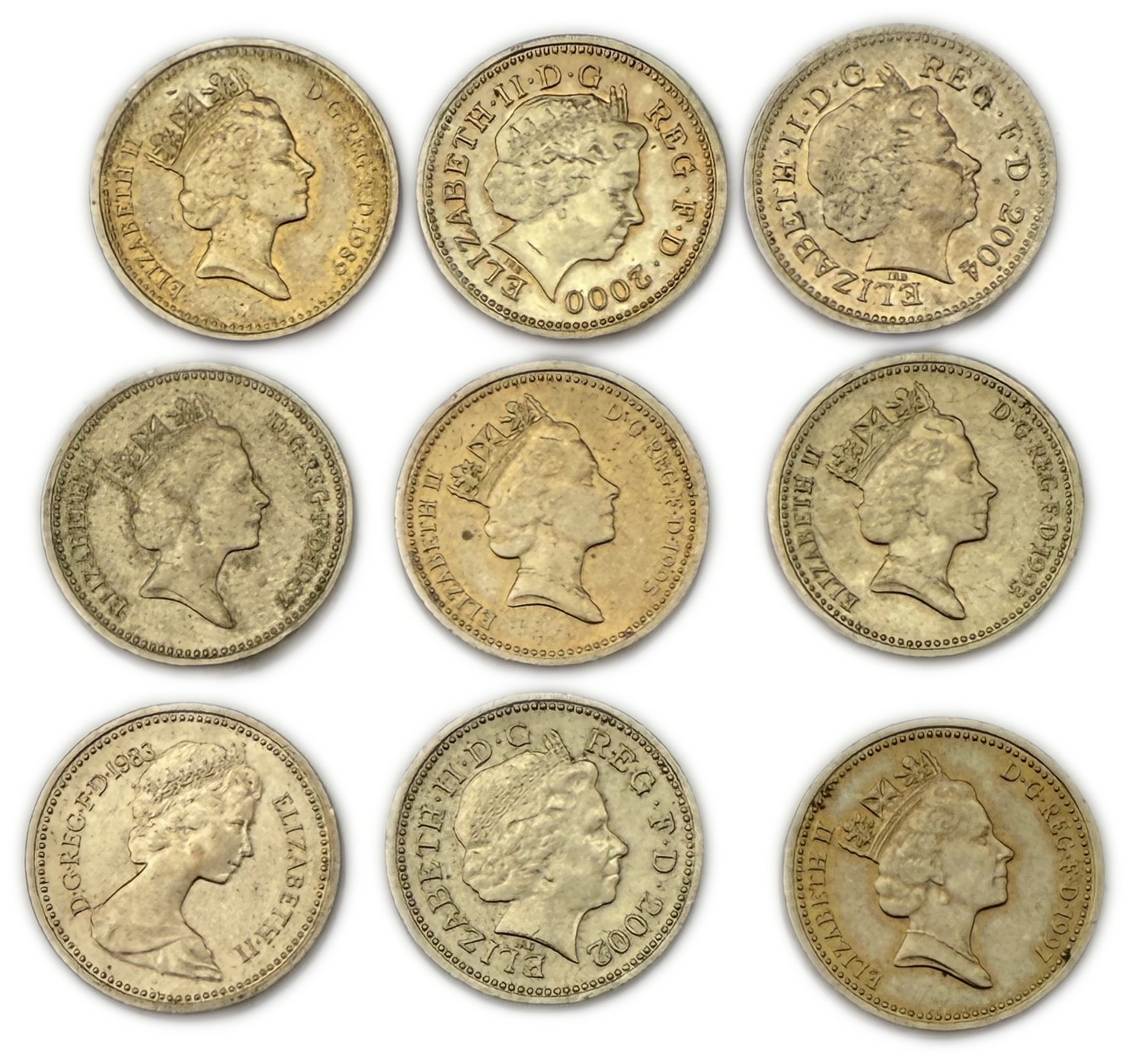 England / Great Britain - Lot of 51 coins, 30 Coins of 2 Pence, different years and 21 coins of 1 Pound - 1 17