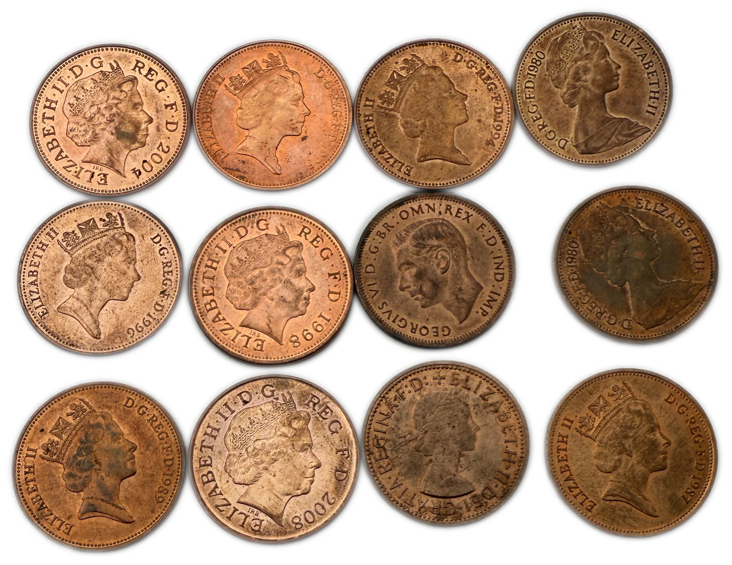 England / Great Britain - Lot of 51 coins, 30 Coins of 2 Pence, different years and 21 coins of 1 Pound - 1 5