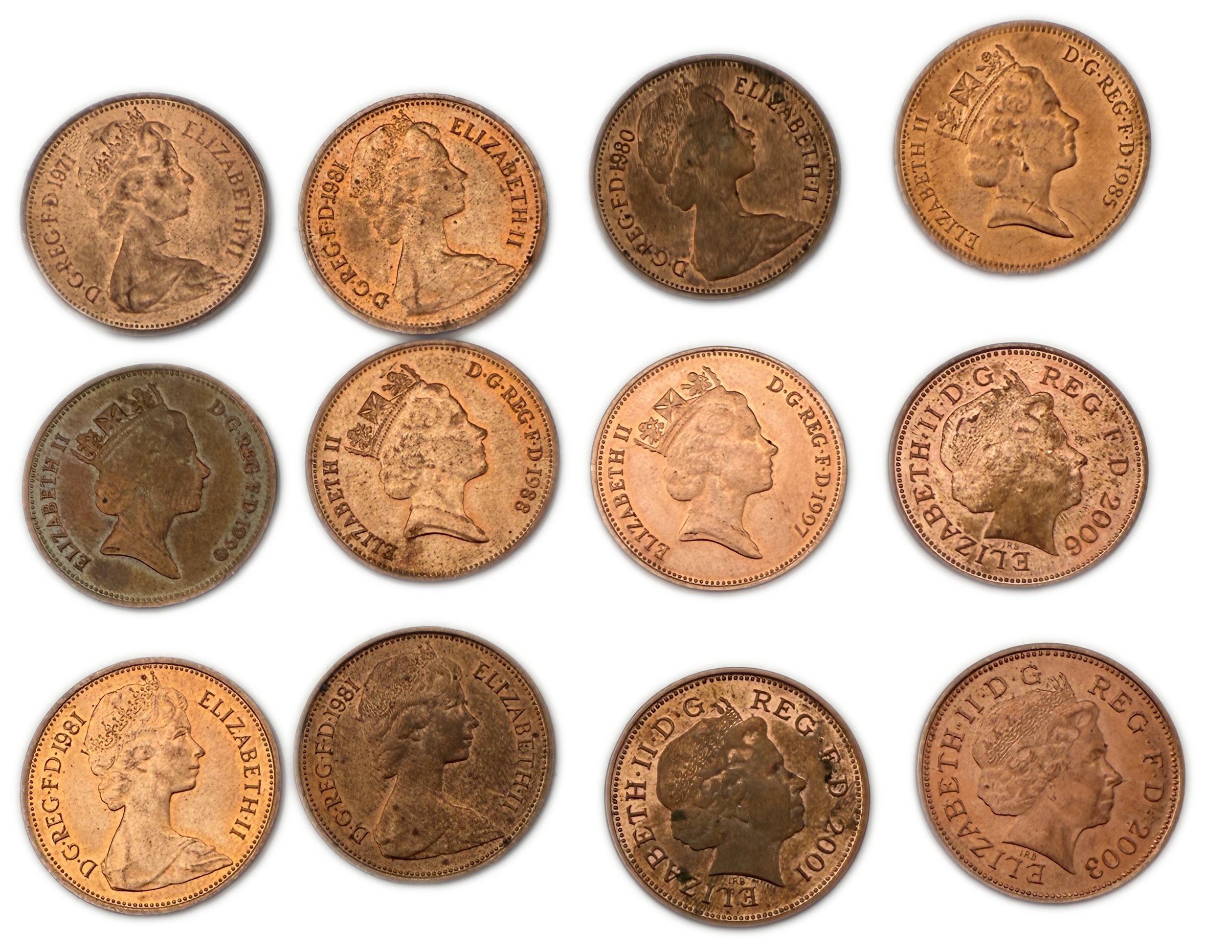 England / Great Britain - Lot of 51 coins, 30 Coins of 2 Pence, different years and 21 coins of 1 Pound - 1 7