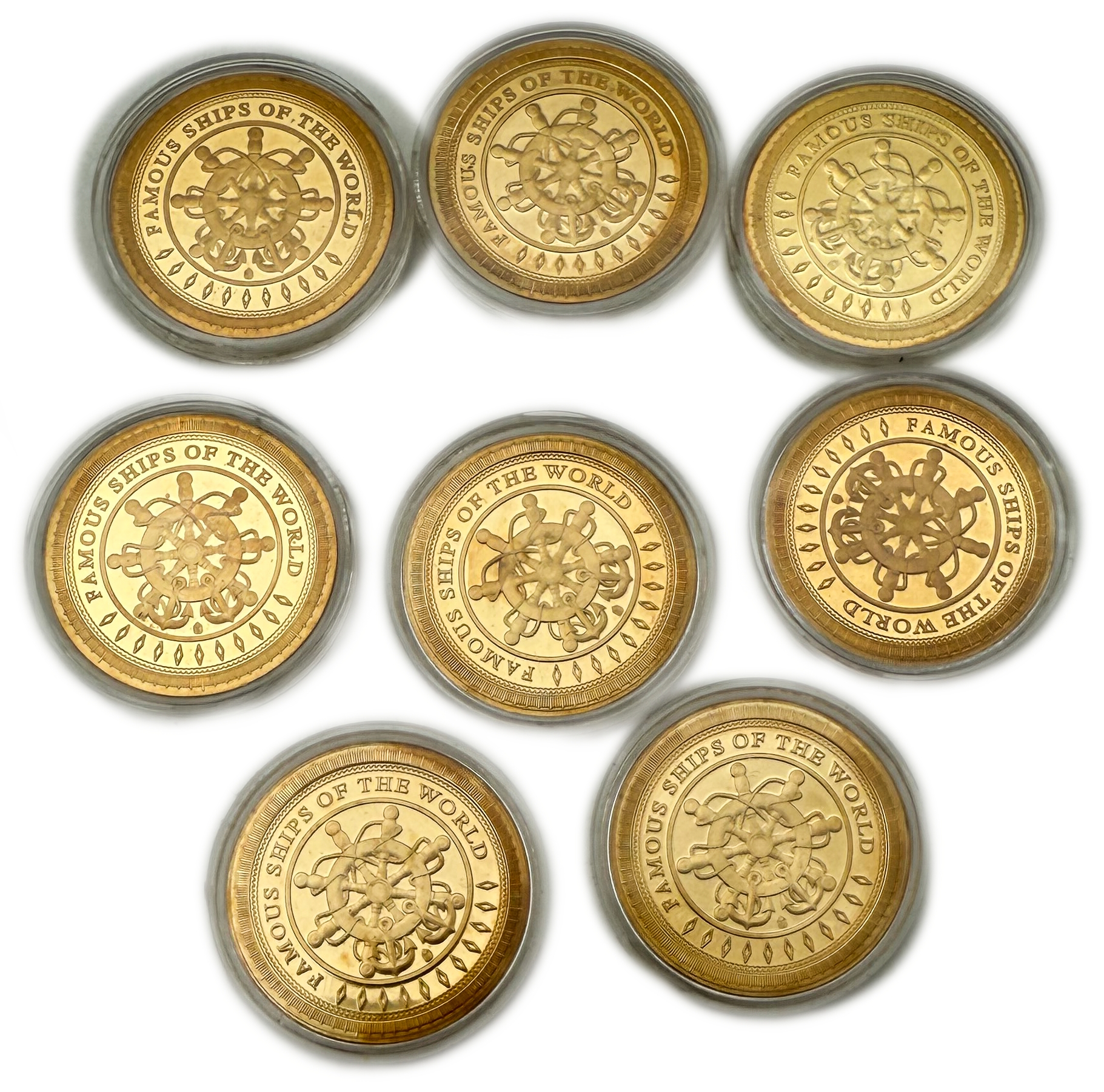 England / Great Britain - An impressive set of 8 medals from the series Famous Ships of the World - high-quality ... - 1 1