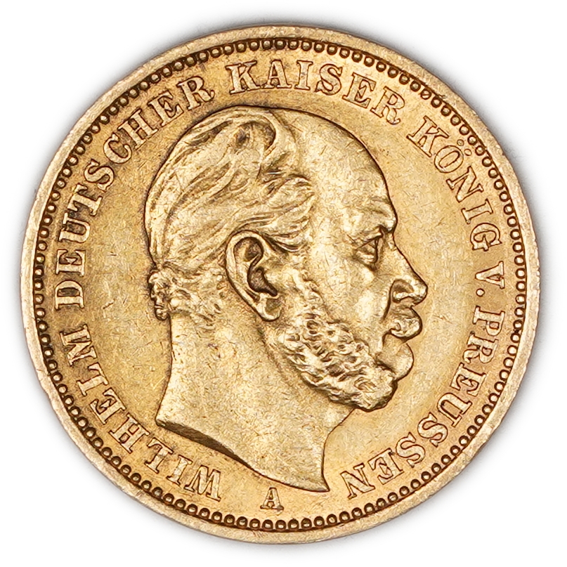 Germany Prussia – 20 Mark 1886 – Wilhelm I – Gold 900, 7.95g, 22mm - 1 1