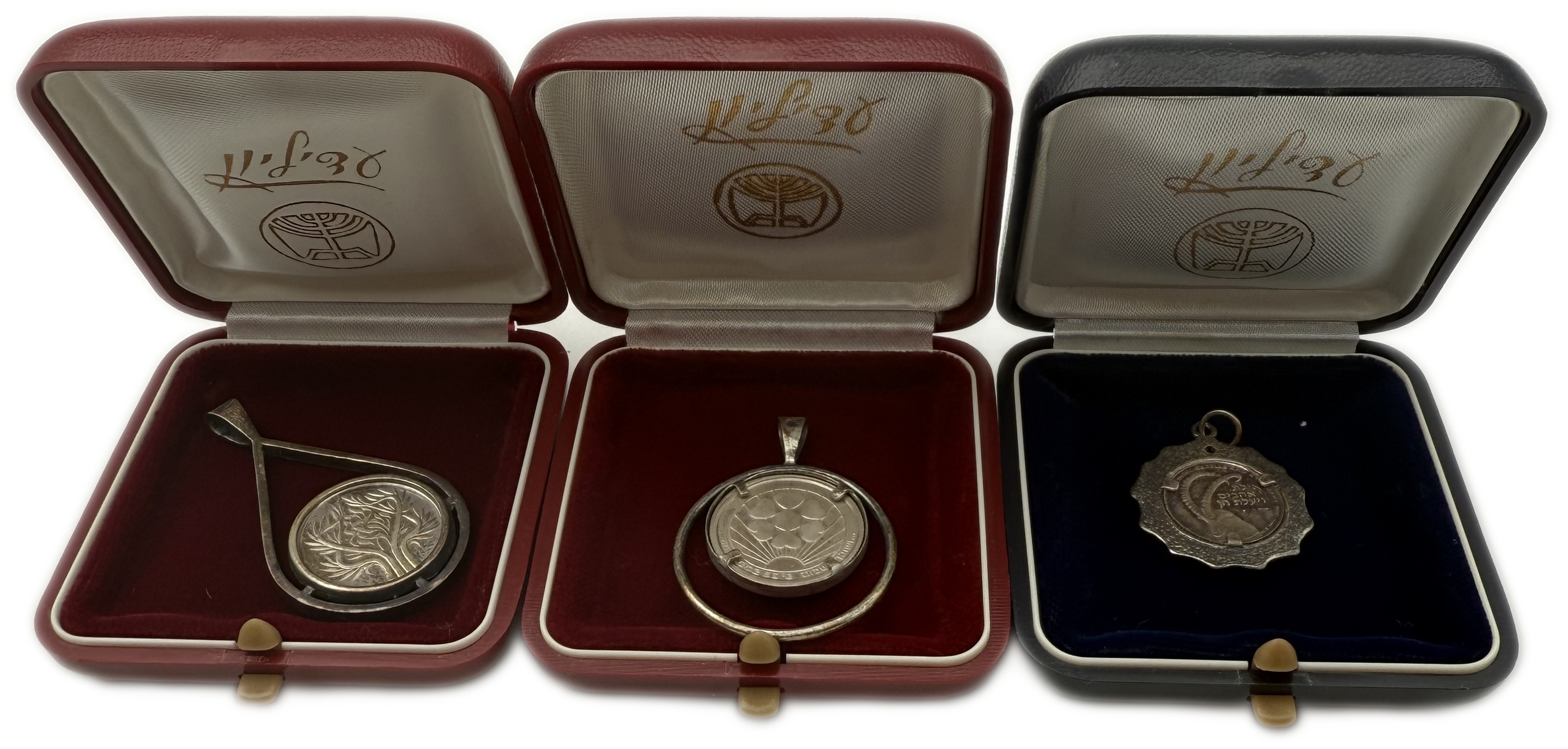 Israel - A collection of 3 silver pendants/pendants on various themes, "The People of Israel Live", "Your Departure ... - 1 2