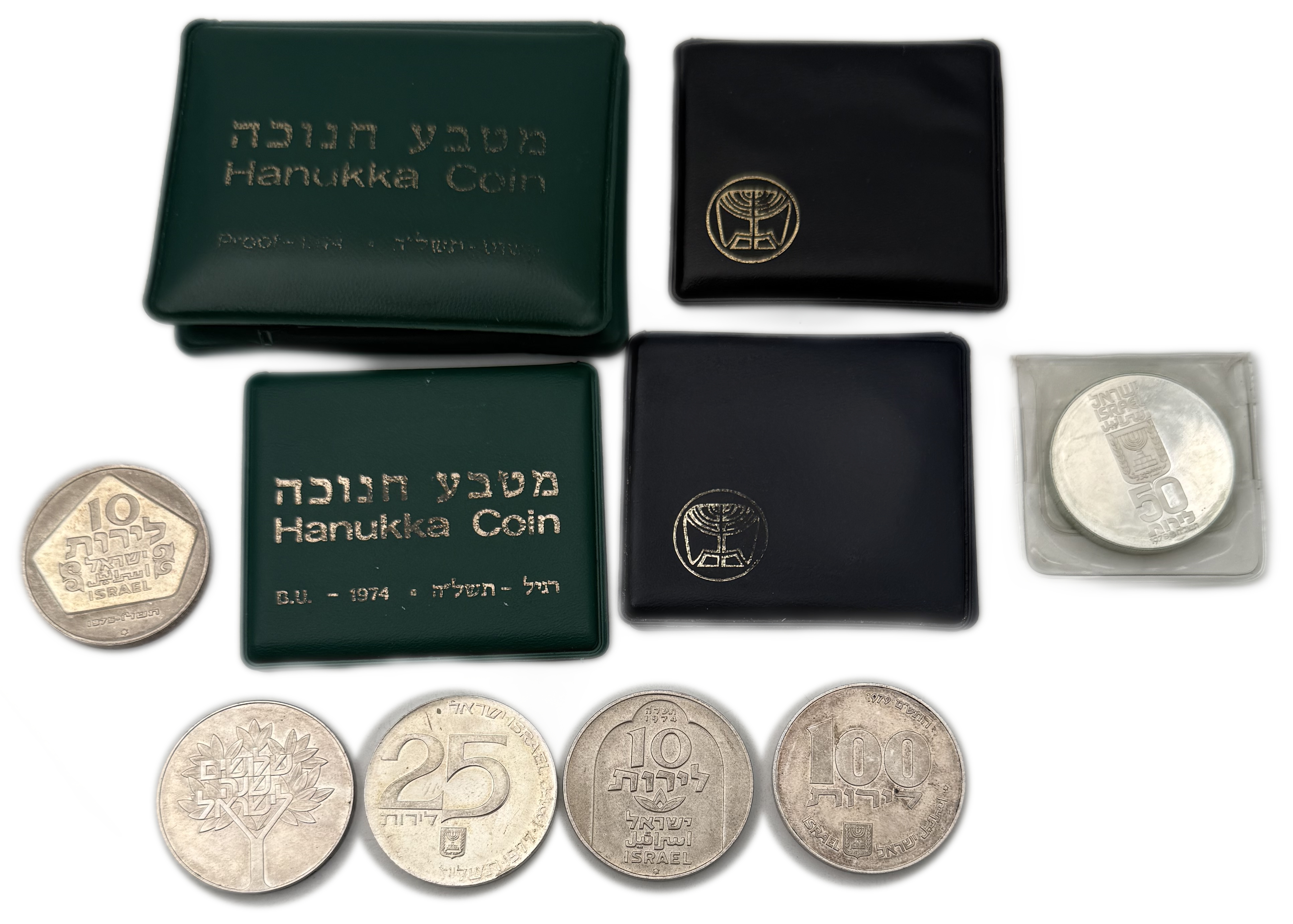 Israel - Set of 10 500 silver coins, 20g per coin (net 100g, 3.21 ounces) - some are in the original cases, issued ... - 1 0