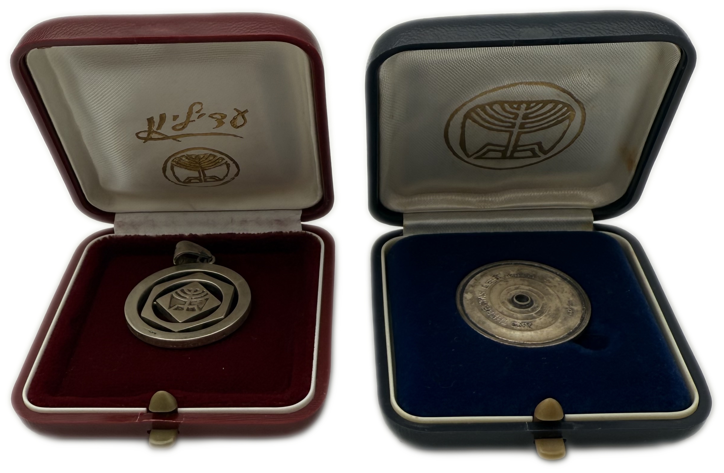 Israel - Set of 2 silver medals 999, silver 925, total 19.9g (net 19.15g, 0.62 ounces) - are in the original cases ... - 1 0