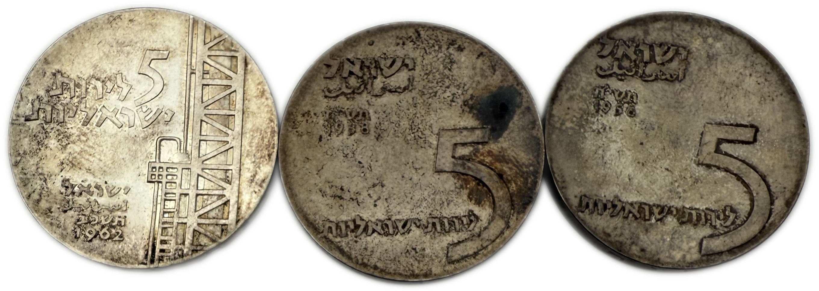 Israel - Set of 6 silver coins 900, total 156g (net 140.4g, 4.51 oz) - some are in original cases, issued by the ... - 1 6