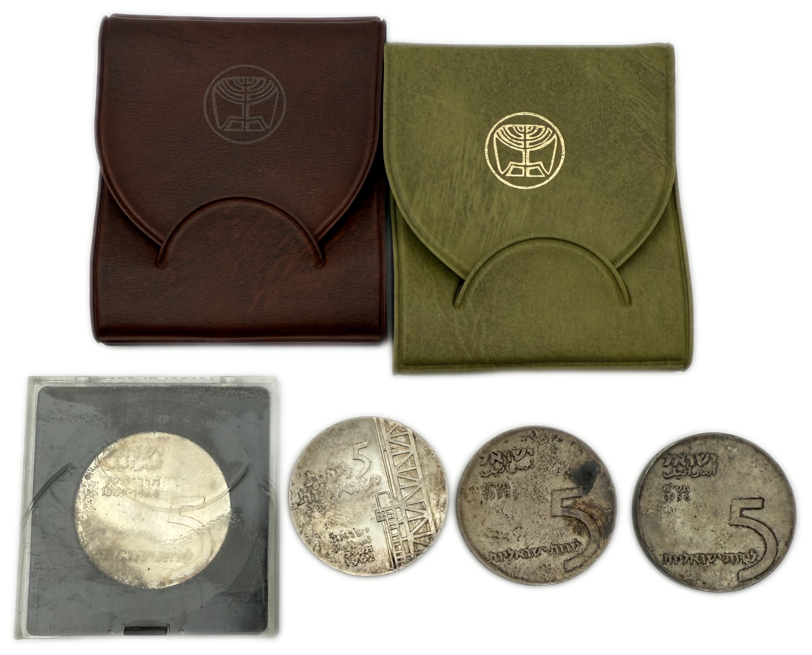 Israel - Set of 6 silver coins 900, total 156g (net 140.4g, 4.51 oz) - some are in original cases, issued by the ... - 1 1