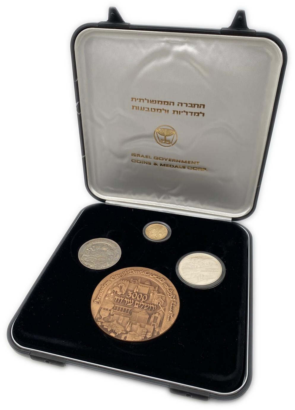 Israel - Medal Set, Jerusalem - Gold 585, 7g (net 4.09g, 0.13 oz) Silver 935, 26g (net 24.31g, 0.78 oz) - 1 0