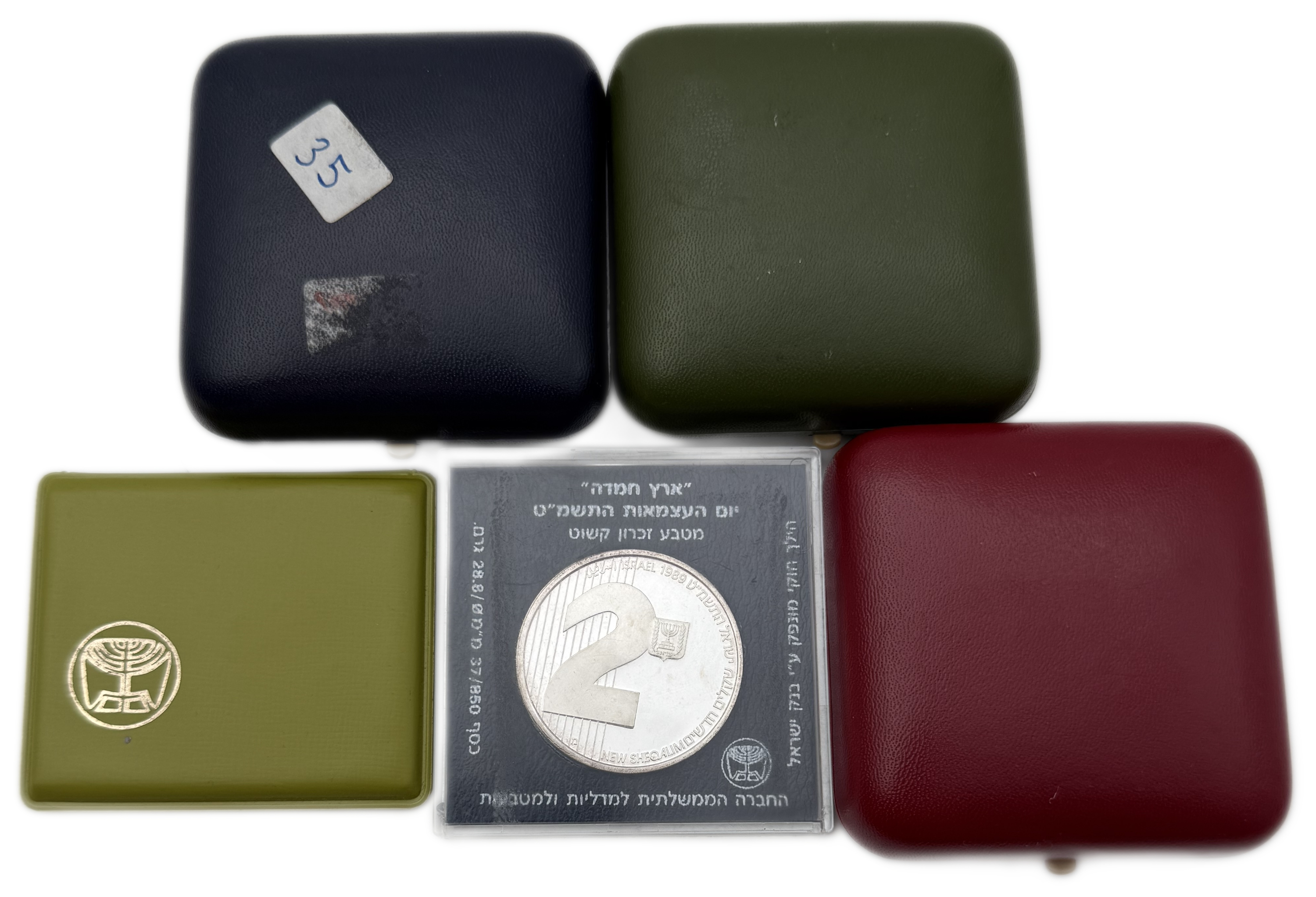 Israel - Set of 5 850 silver coins, total 115.2g (net 97.92g, 3.14 ounces) - in original cases, issued by the ... - 1 0