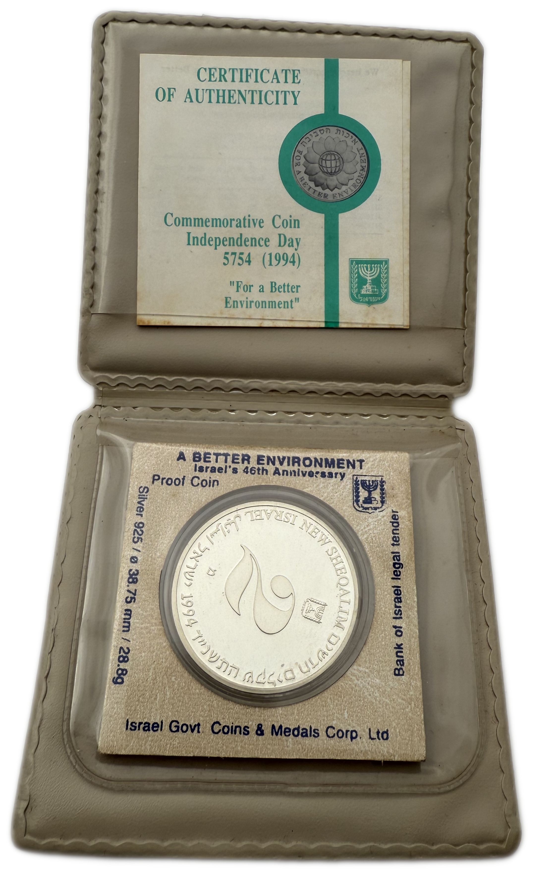 Israel - Set of 6 925 silver coins, 169.6g per coin (net 156.88g, 5.4 ounces) - in original cases, issued by the ... - 1 11