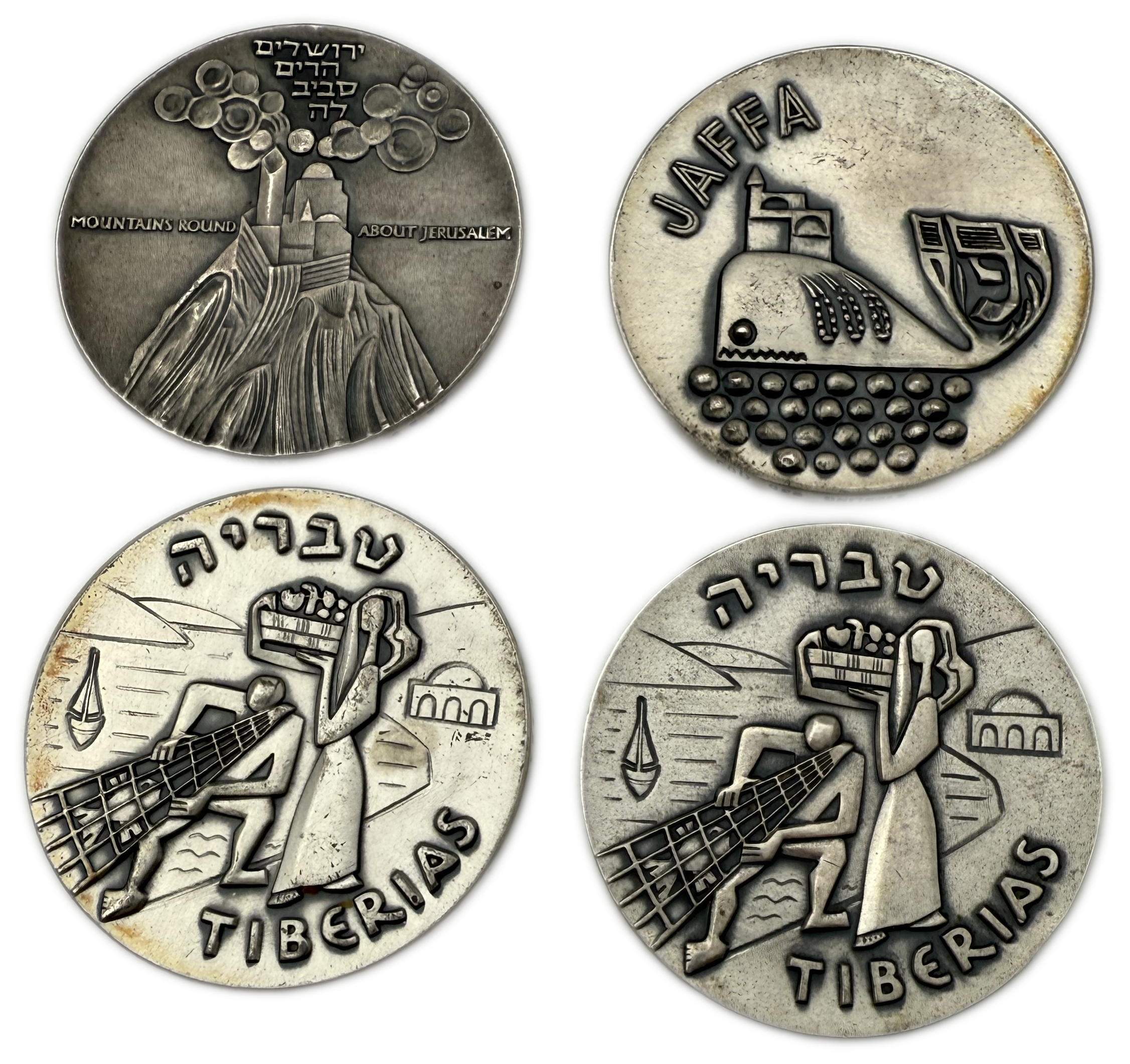 Israel - Set of 4 silver medals on various subjects, silver 935, total 192.8g (net 180.27g, 5.79 ounces) - Issued ... - 1 0