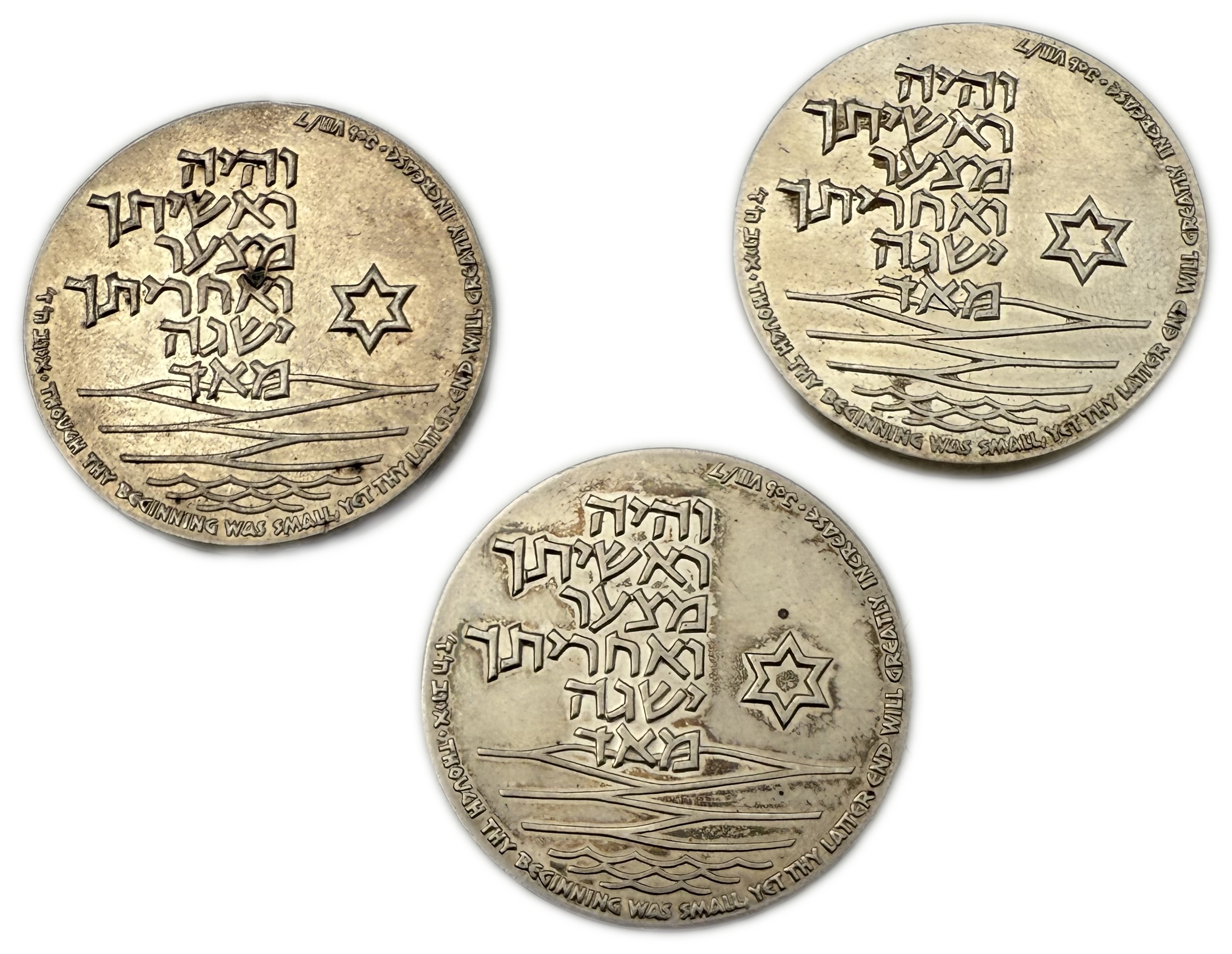 Israel - Set of 3 medals, Tel Aviv Jubilee 1959 - 935 silver, total 90g (net 84.15g, 2.7 ounces), 35mm - 1 0