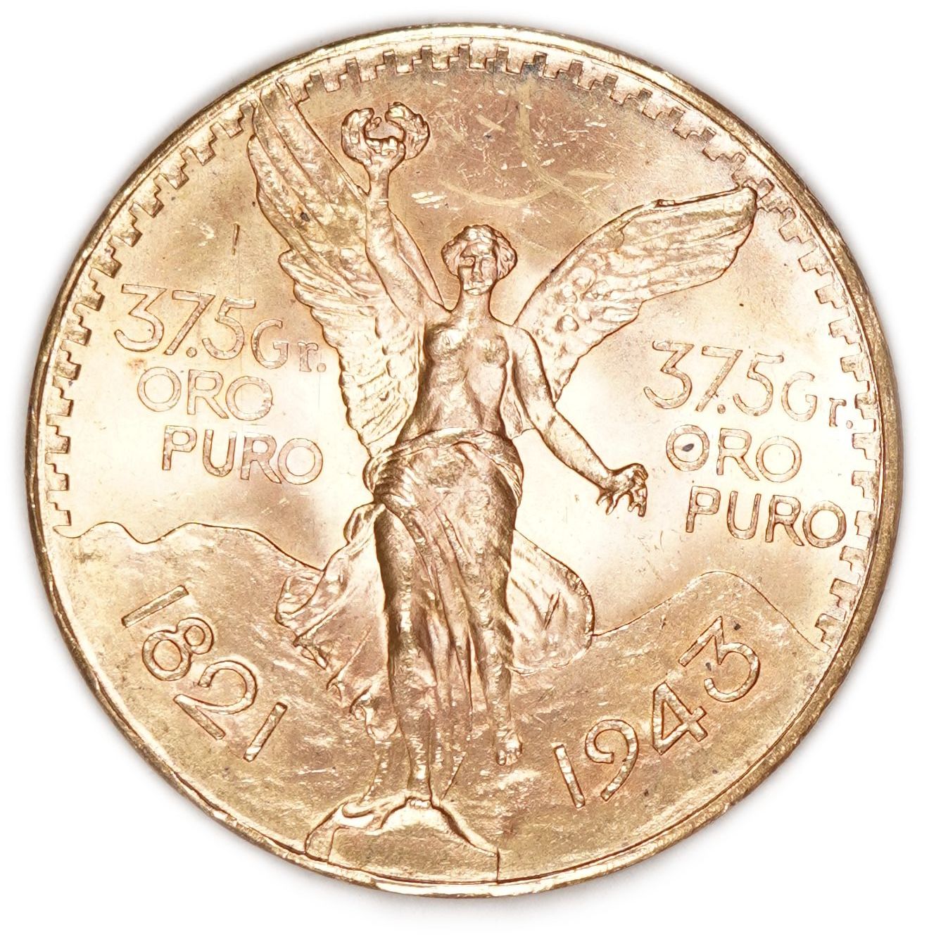 Mexico - 50 Pesos 1943 - Centenario - 900 Gold, 41.6 Grams (Net 37.5g), Diameter 37mm 10% commission fee + VAT on ... - 1 0