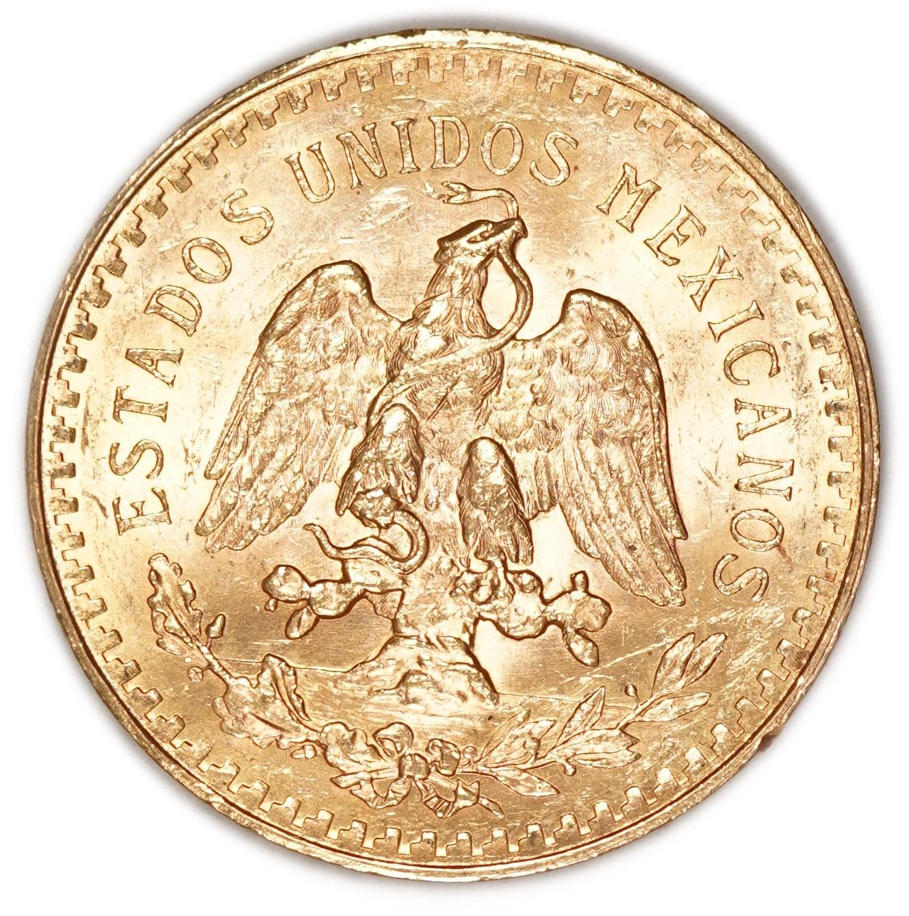 Mexico - 50 Pesos 1925 - Centenario - 900 Gold, 41.6 Grams (Net 37.5g), Diameter 37mm - 1 1