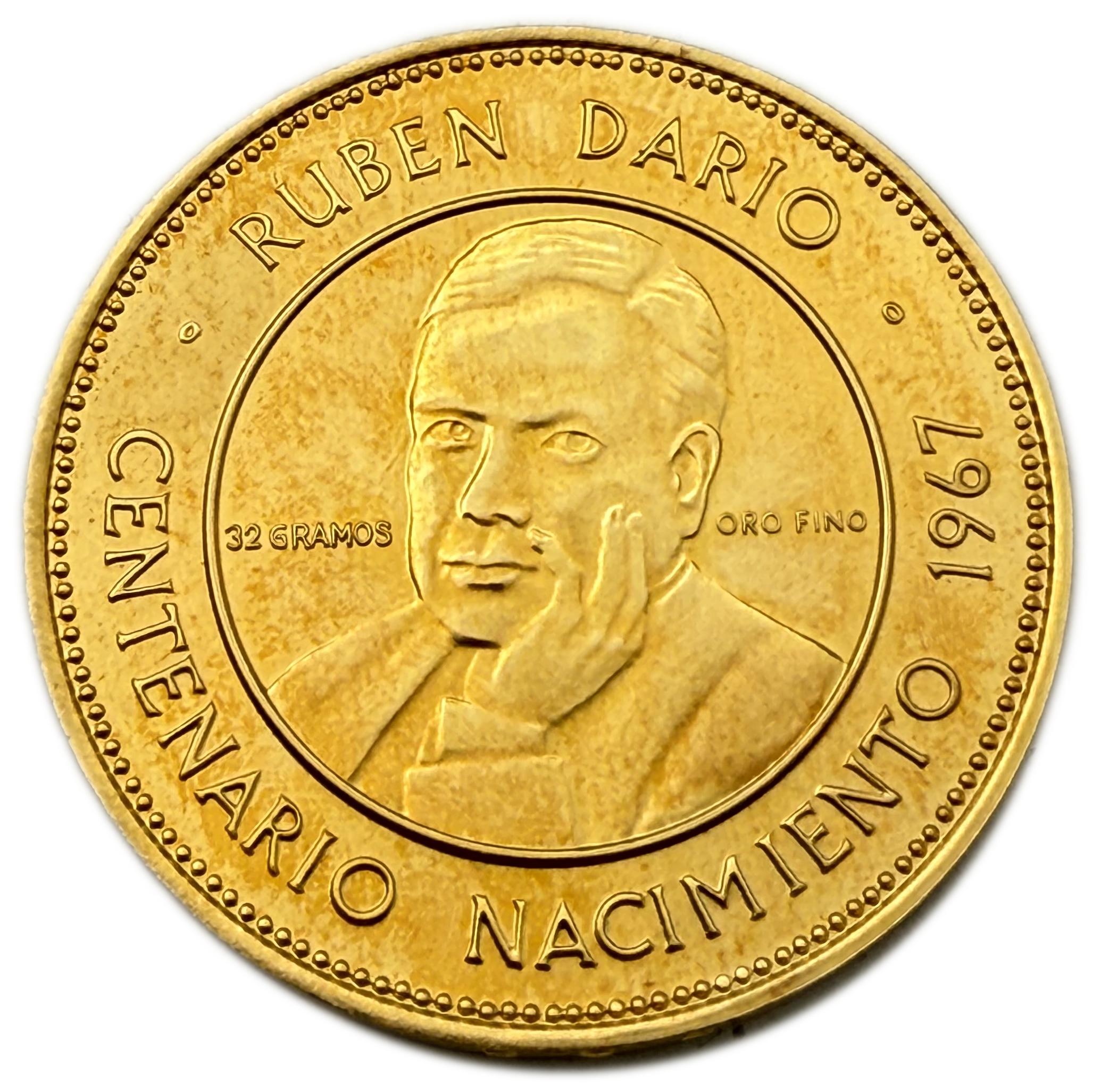 Nicaragua - 50 Córdobas 1967 - Centenary of Rubén Darío’s Birth - Gold .900, 35.6g - 1 0