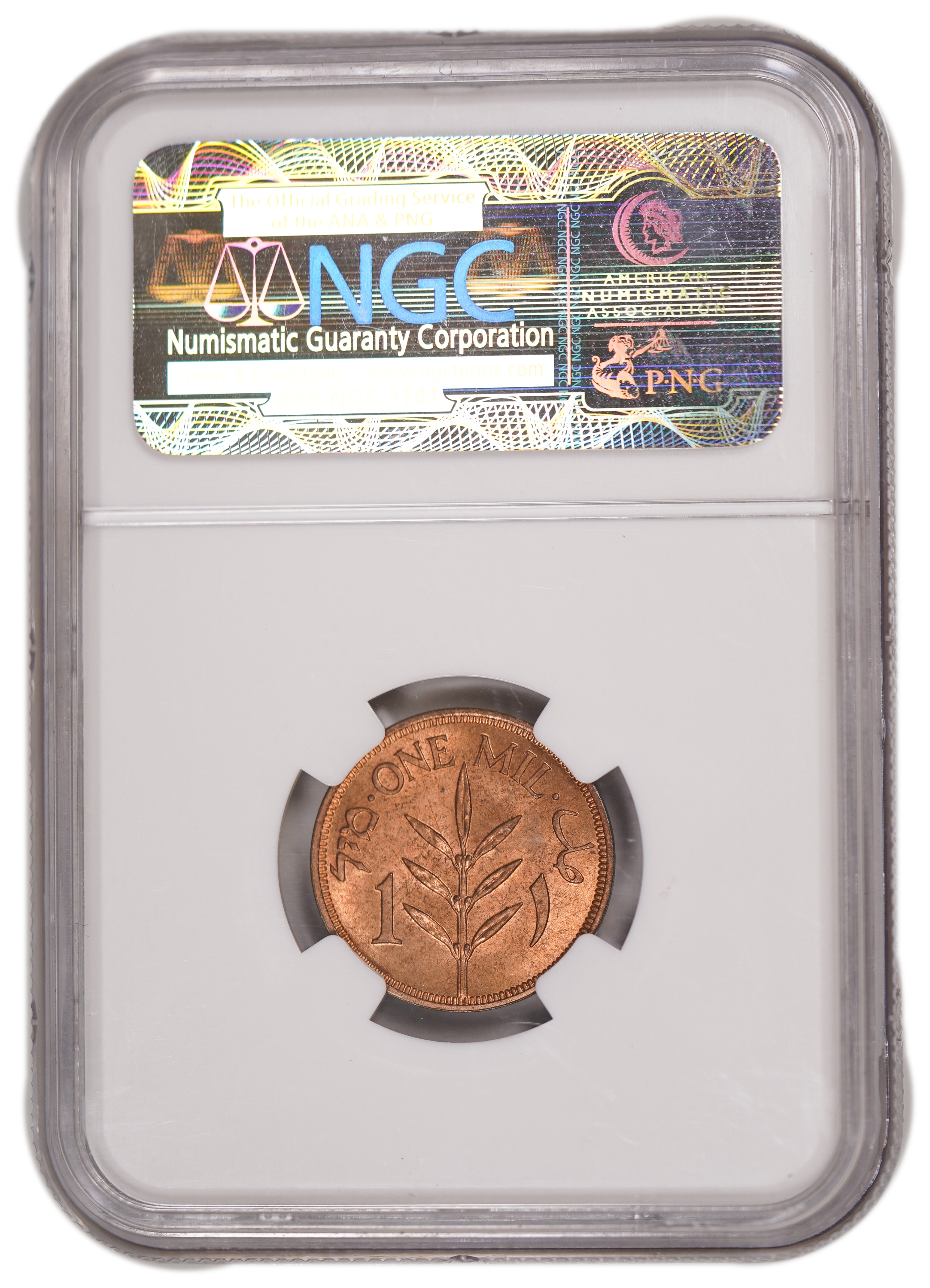 Palestine – 1 MIL 1941 – NGC MS 64 RD - 1 3