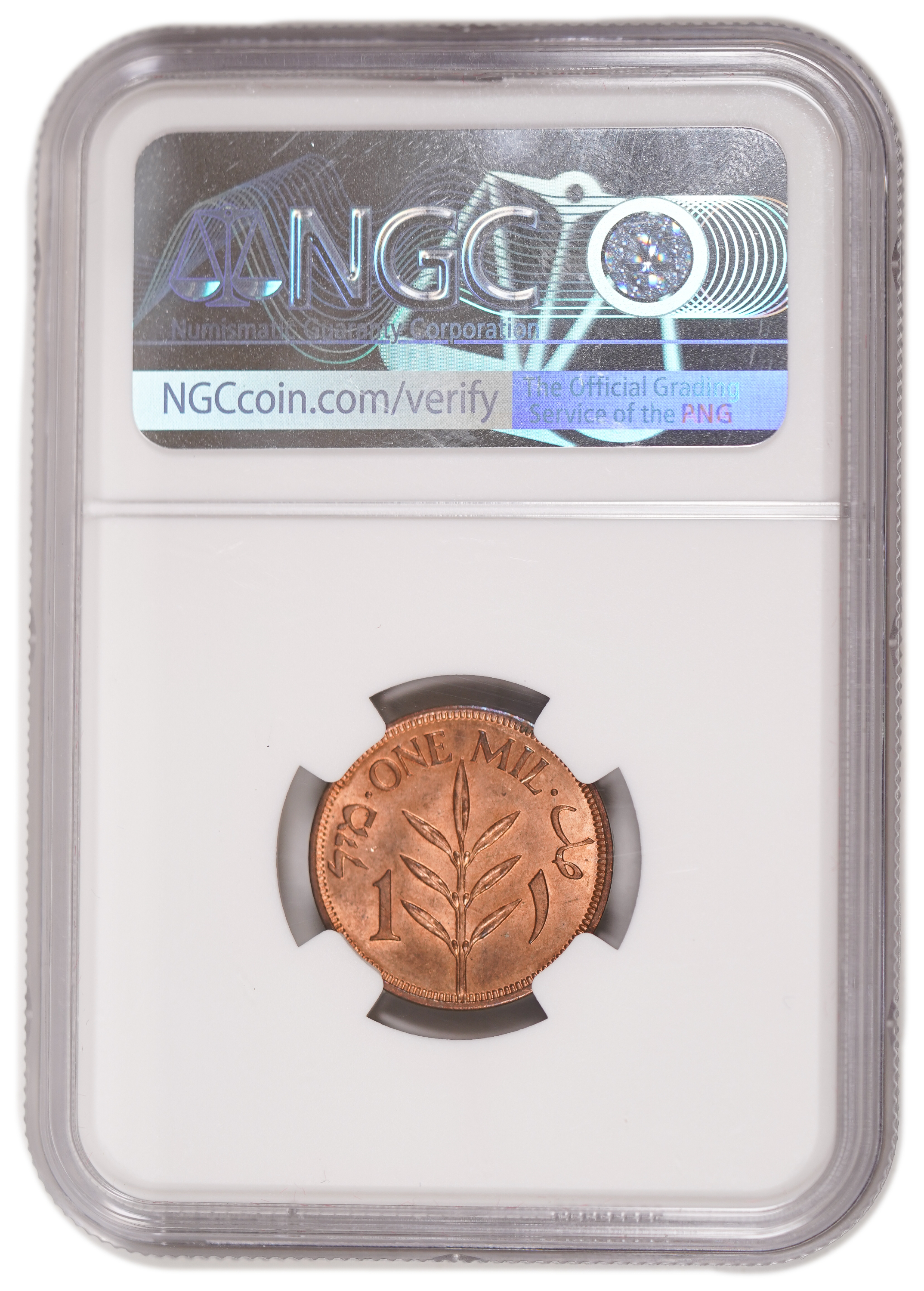Palestine - 1 Mil 1942 - NGC MS 64 RD - 1 3