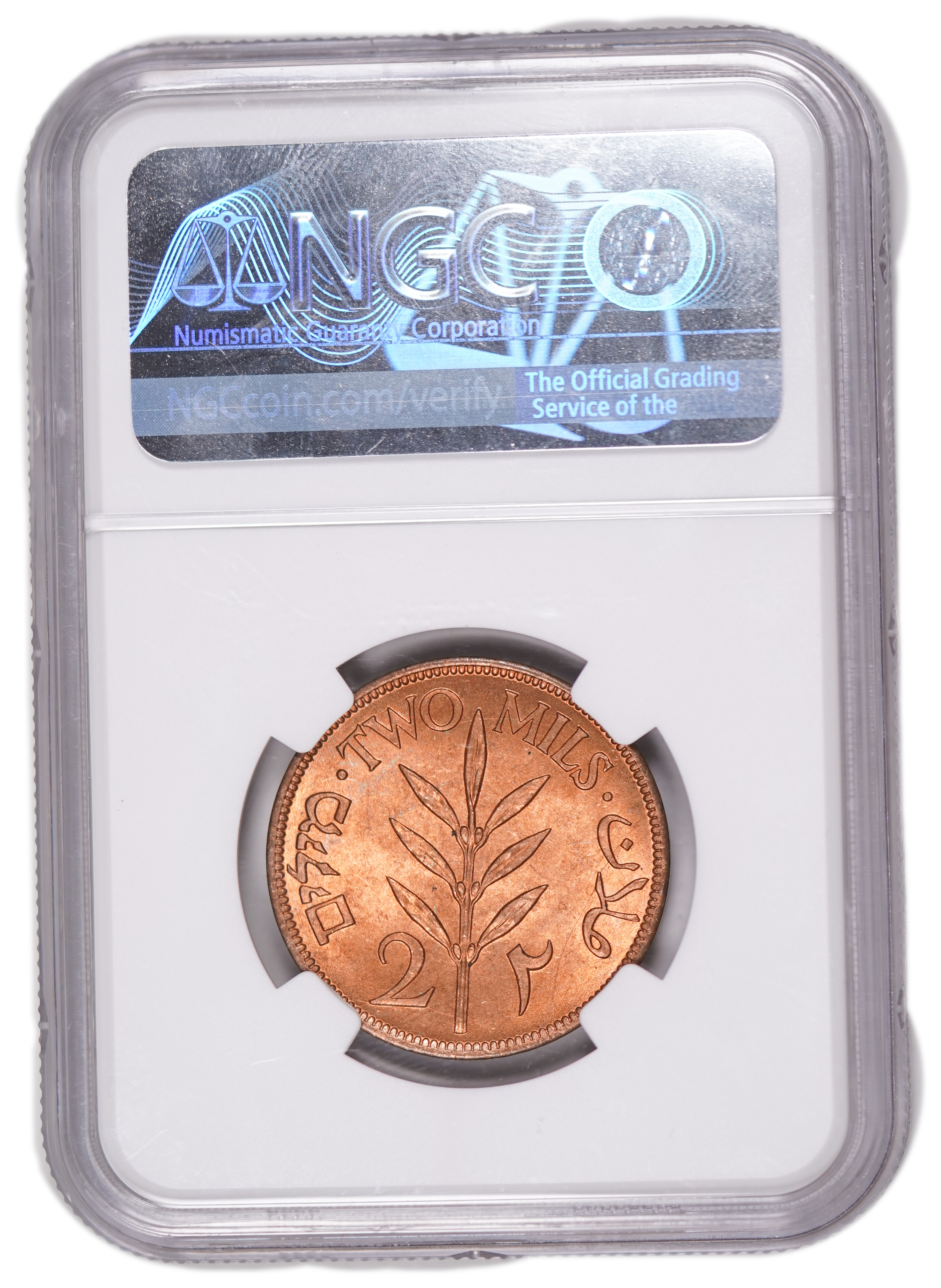 Palestine - 2 MIl 1942 - NGC MS 65 RD - 1 3