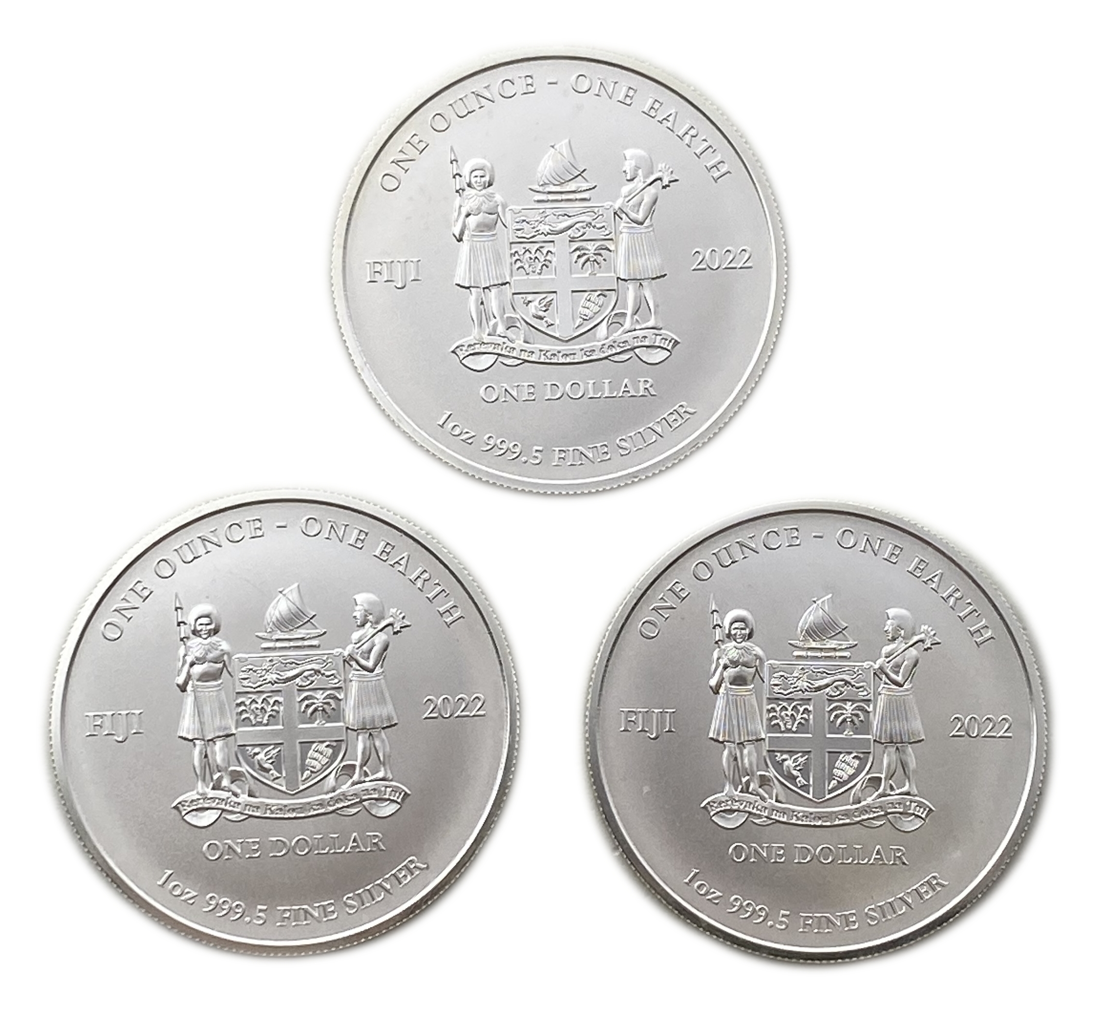 Fiji - 1 Dollar 2022 - One earth - Silver 999, 31.1g, 40mm