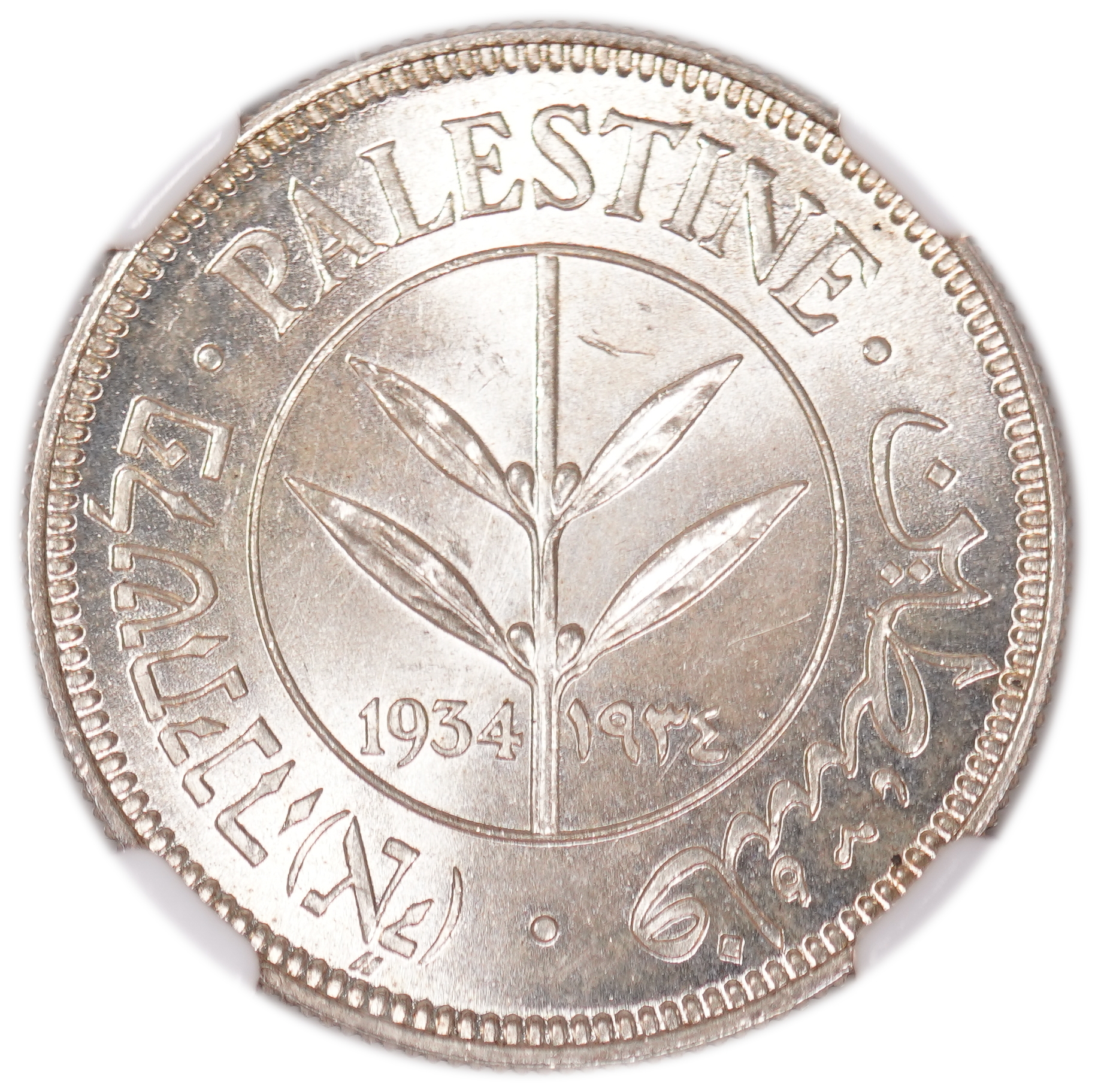 Palestine - 50 Mils 1934 - NGC MS 64 - 1 0