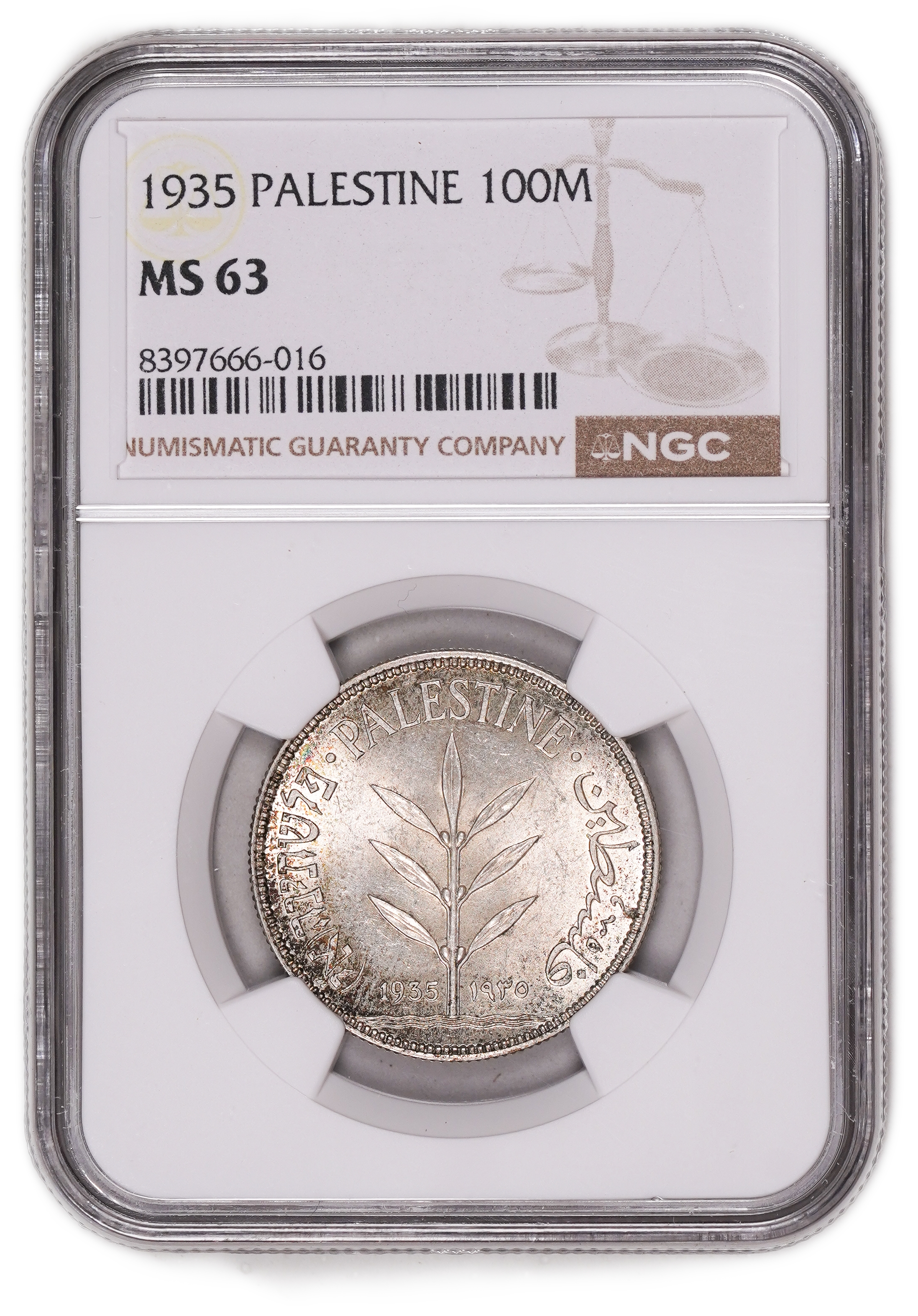 Palestine - 100 Mils 1935 - NGC MS 63 - 1 2