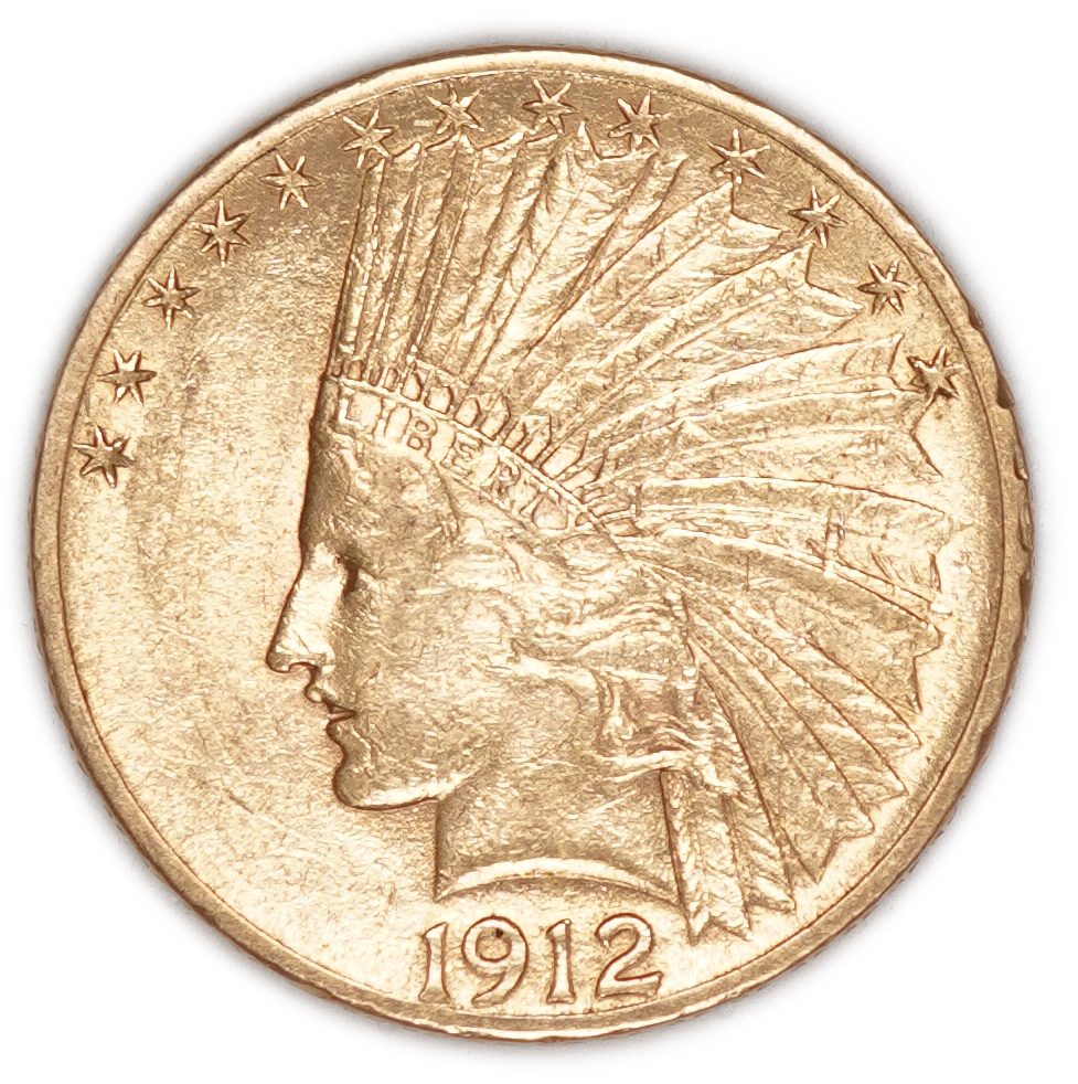 United States - 10 Dollars 1912 - “Indian Head Eagle” - Gold .900, 16.72g - 1 0