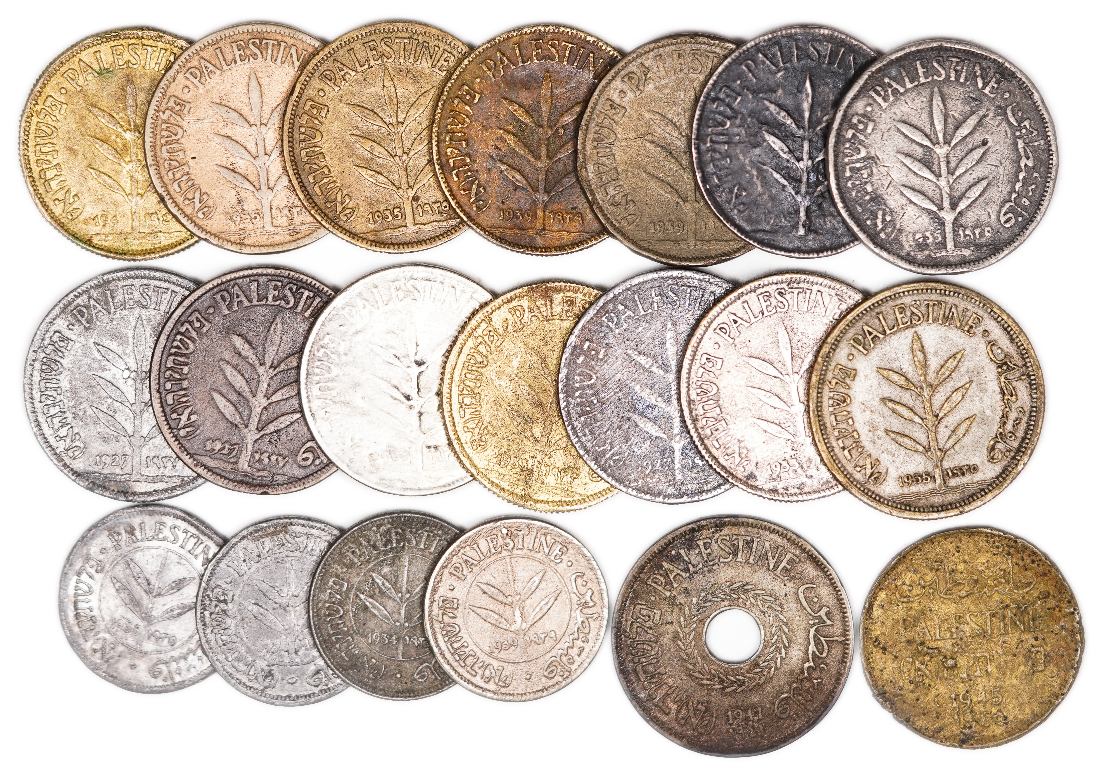 Palestine – Lot of 20 Counterfeit Coins of the British Mandate Period – A Significant Historical and Numismatic ... - 1 0