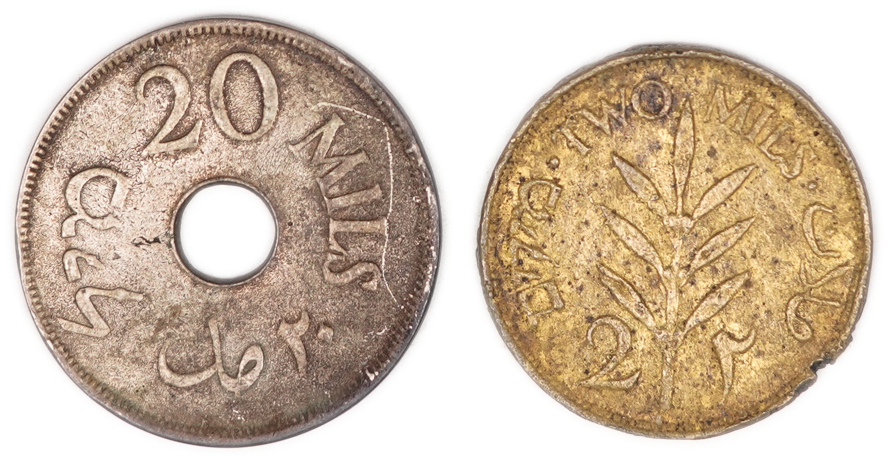 Palestine – Lot of 20 Counterfeit Coins of the British Mandate Period – A Significant Historical and Numismatic ... - 1 2
