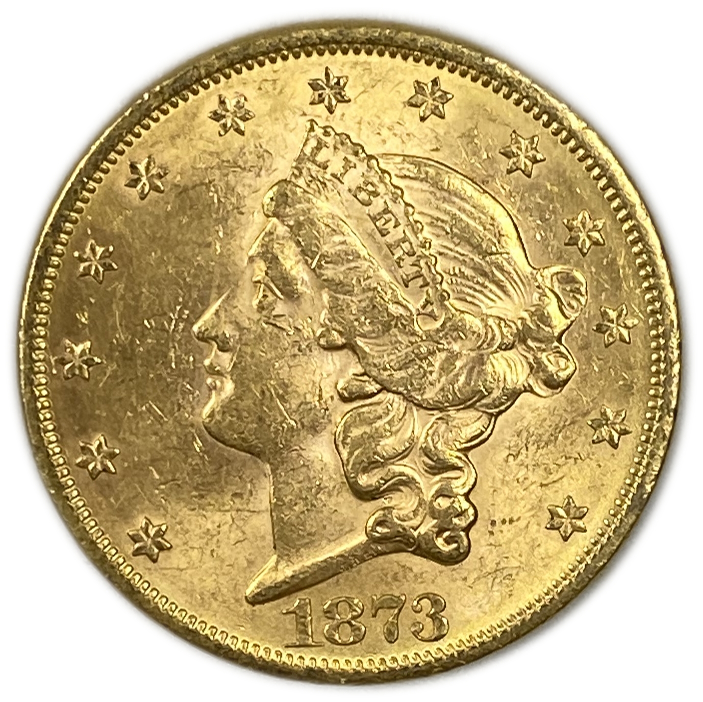 USA - 20 Dollars 1873 - Liberty Head - Double Eagle, With motto - Gold 900, 33.43g, 34mm - 1 0