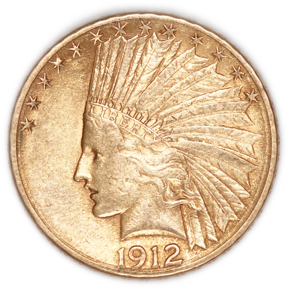 United States - 10 Dollars 1912-S - “Indian Head Eagle” - Gold .900, 16.72g - 1 0