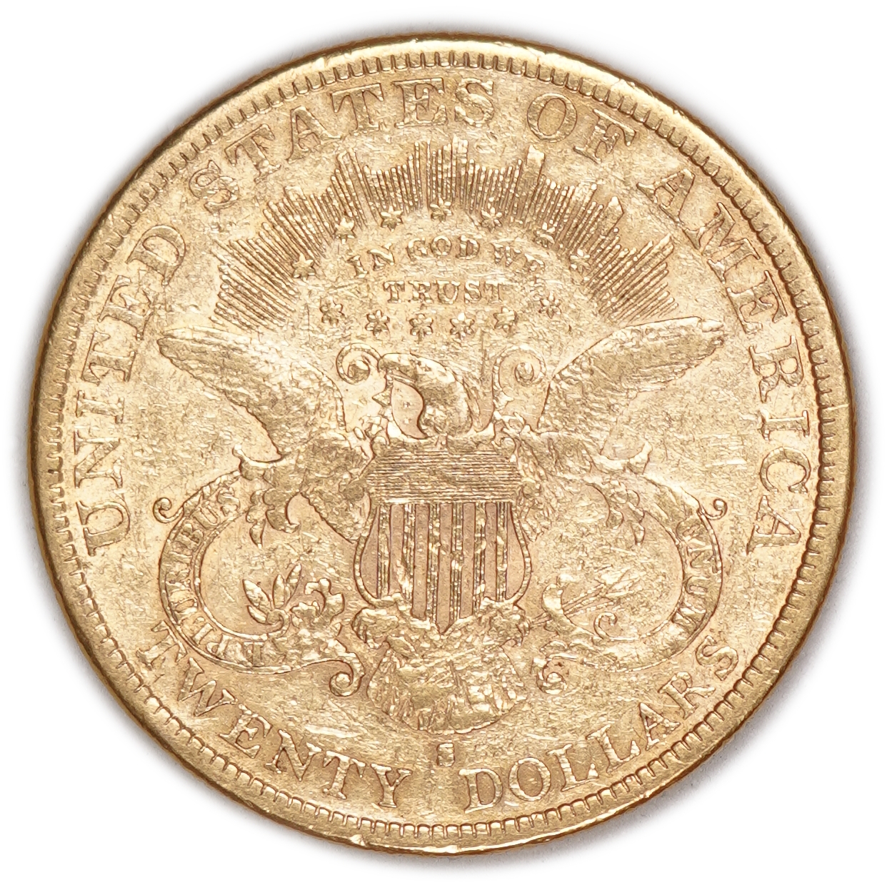 USA - 20 Dollars 1880 S - Liberty Head - Double Eagle, With motto - Gold 900, 33.43g, 34mm - 1 1