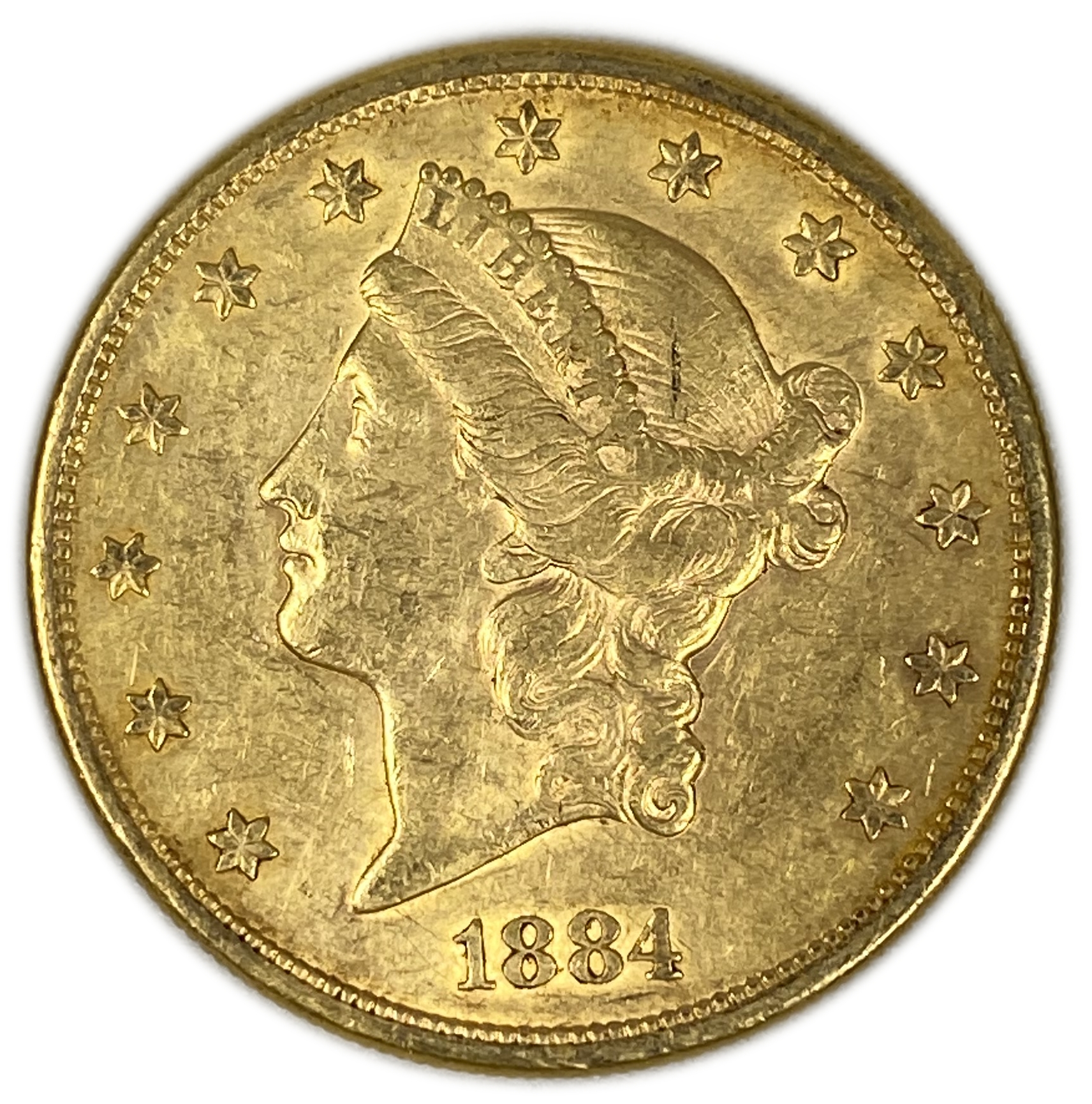 USA - 20 Dollars 1884 - Liberty Head - Double Eagle, With motto - Gold 900, 33.43g, 34mm - 1 0