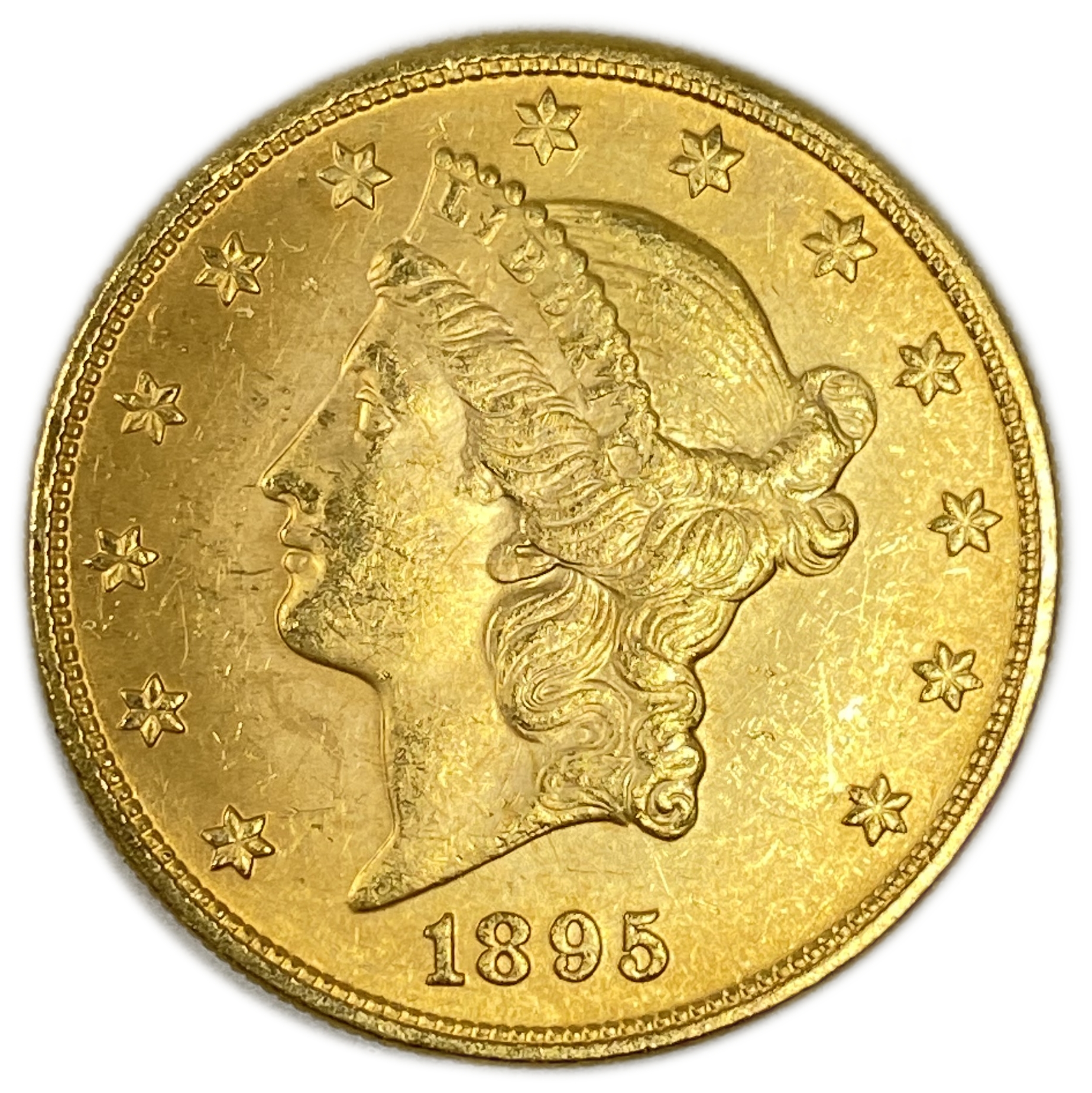 USA - 20 Dollars 1895 - Liberty Head - Double Eagle, With motto - Gold 900, 33.43g, 34mm - 1 0