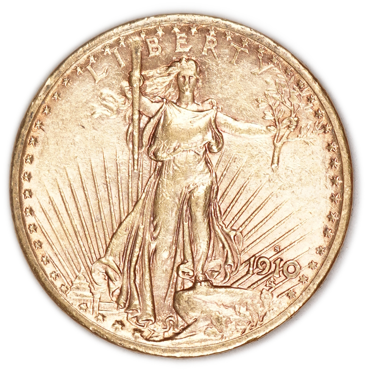 USA - 20 Dollars 1910 S - Saint-Gaudens Double Eagle, With motto - Gold 900, 33.43g, 34mm - 1 0