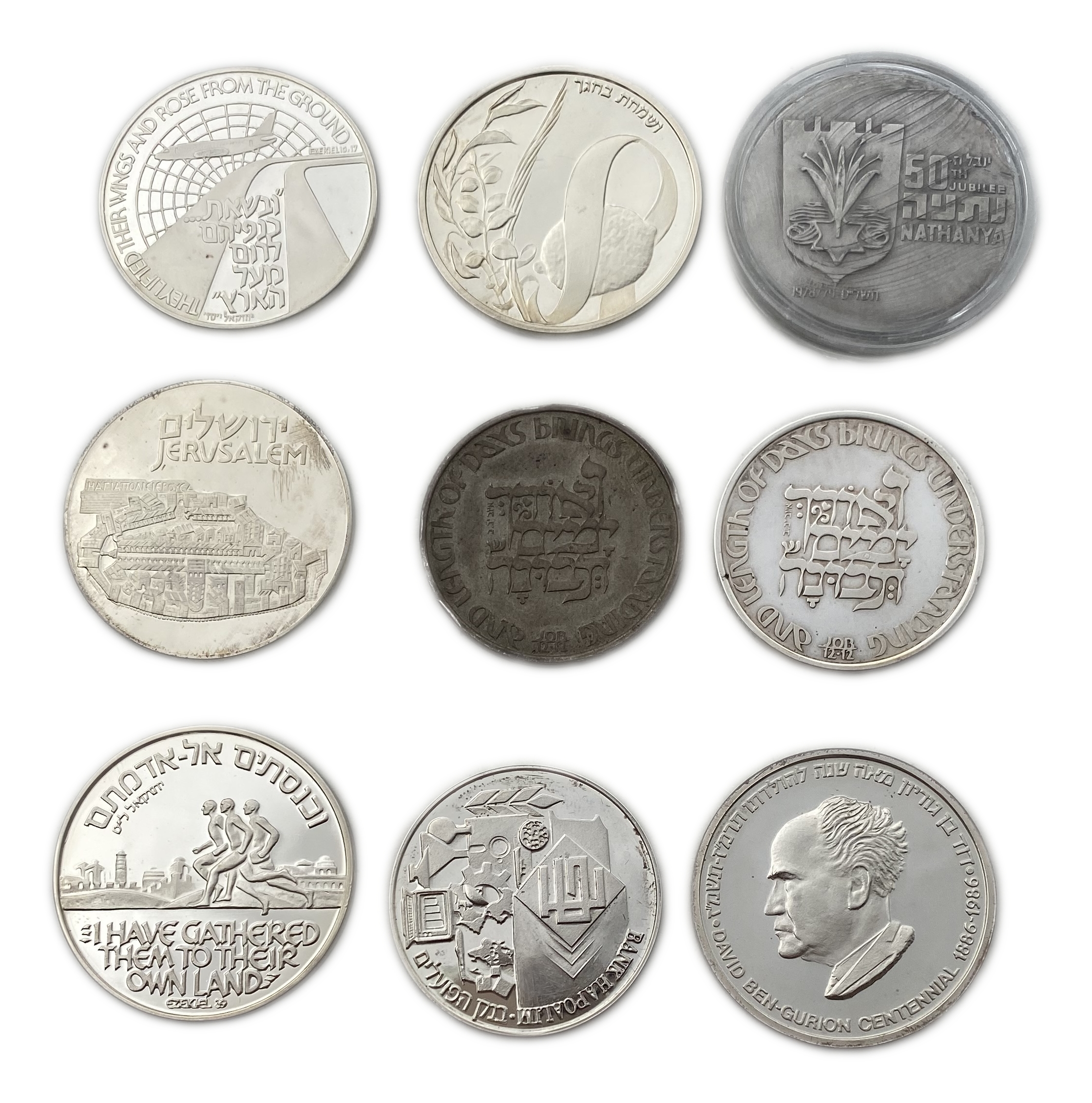 Israel - A collection of 9 silver medals from the Government Coinage Company and medals on various subjects - ... - 1 0