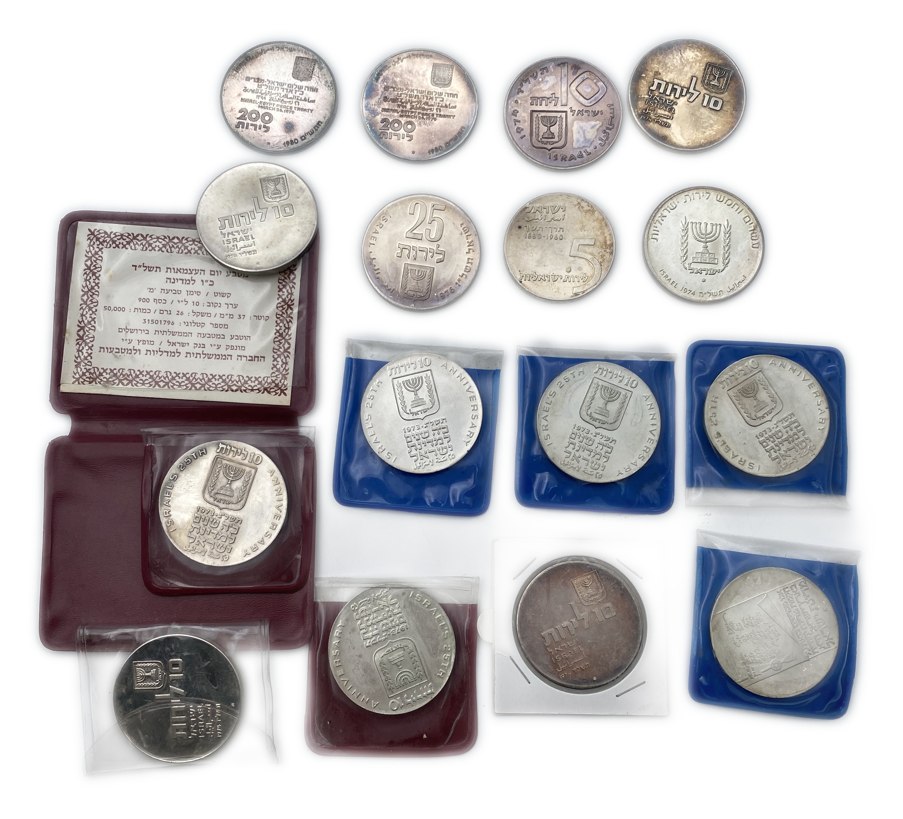 Israel - Set of 16 silver coins on various subjects from the Government Coin and Medal Company - 900 silver, 26g ... - 1 0