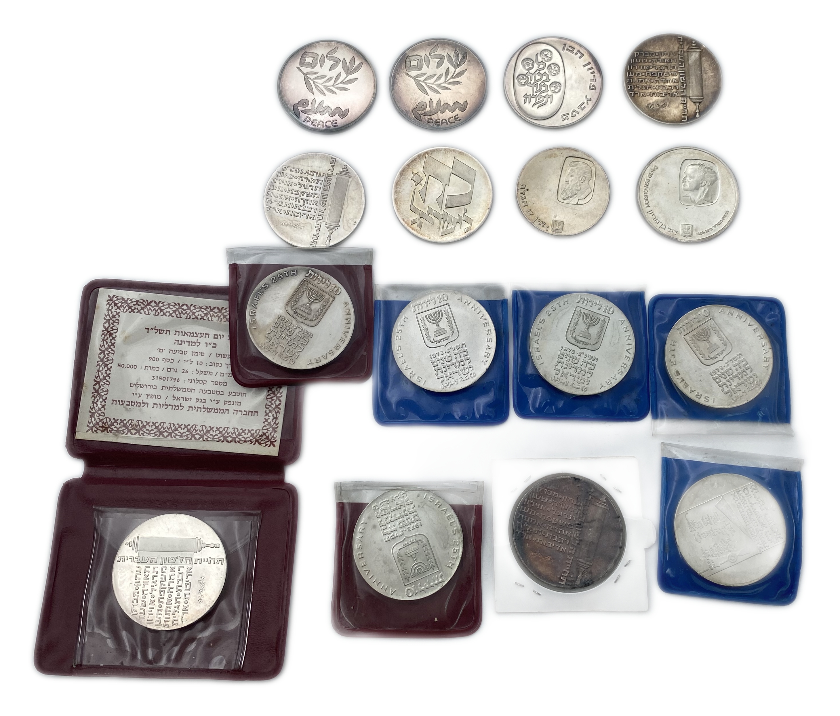 Israel - Set of 16 silver coins on various subjects from the Government Coin and Medal Company - 900 silver, 26g ... - 1 1