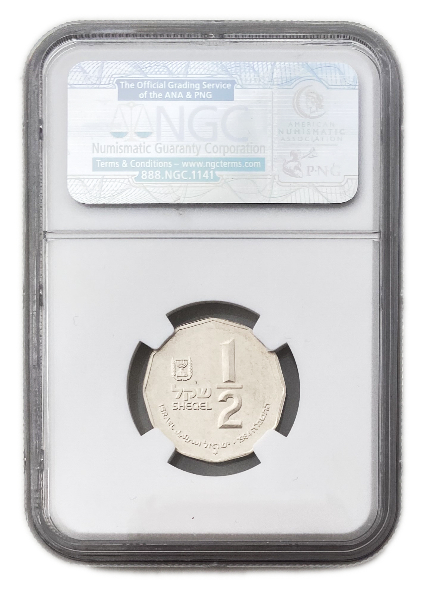 Israel - 1/2 Shekel 1984 - Kidron River - Sites Currency in the Holy Land - NGC MS 67 - Silver 850, 7.2g - 1 1
