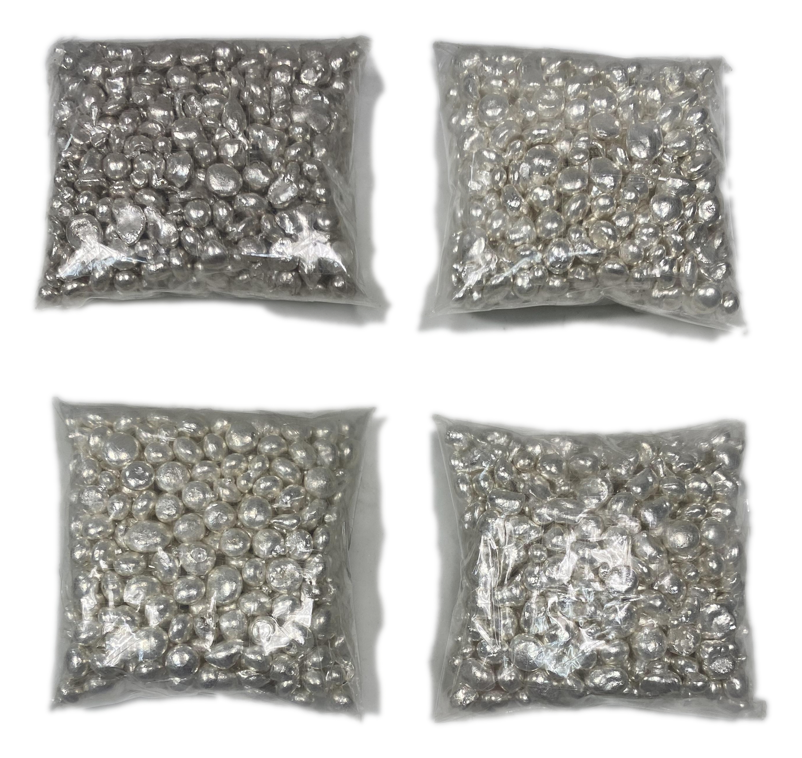 Bras / grains - 1 kilo (1,000g) pure silver (9999) grains, divided equally into 4 sealed bags - 1 1