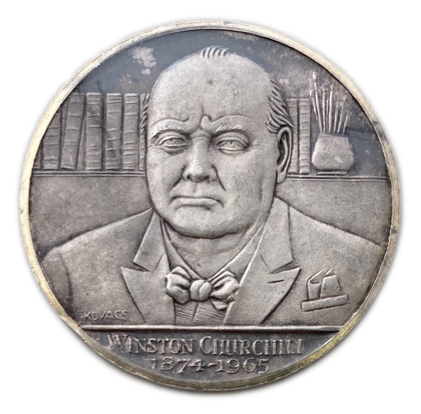 England - Winston Churchill silver medal "Very well alone" 1965 - Silver, 28.36 g, 38mm
