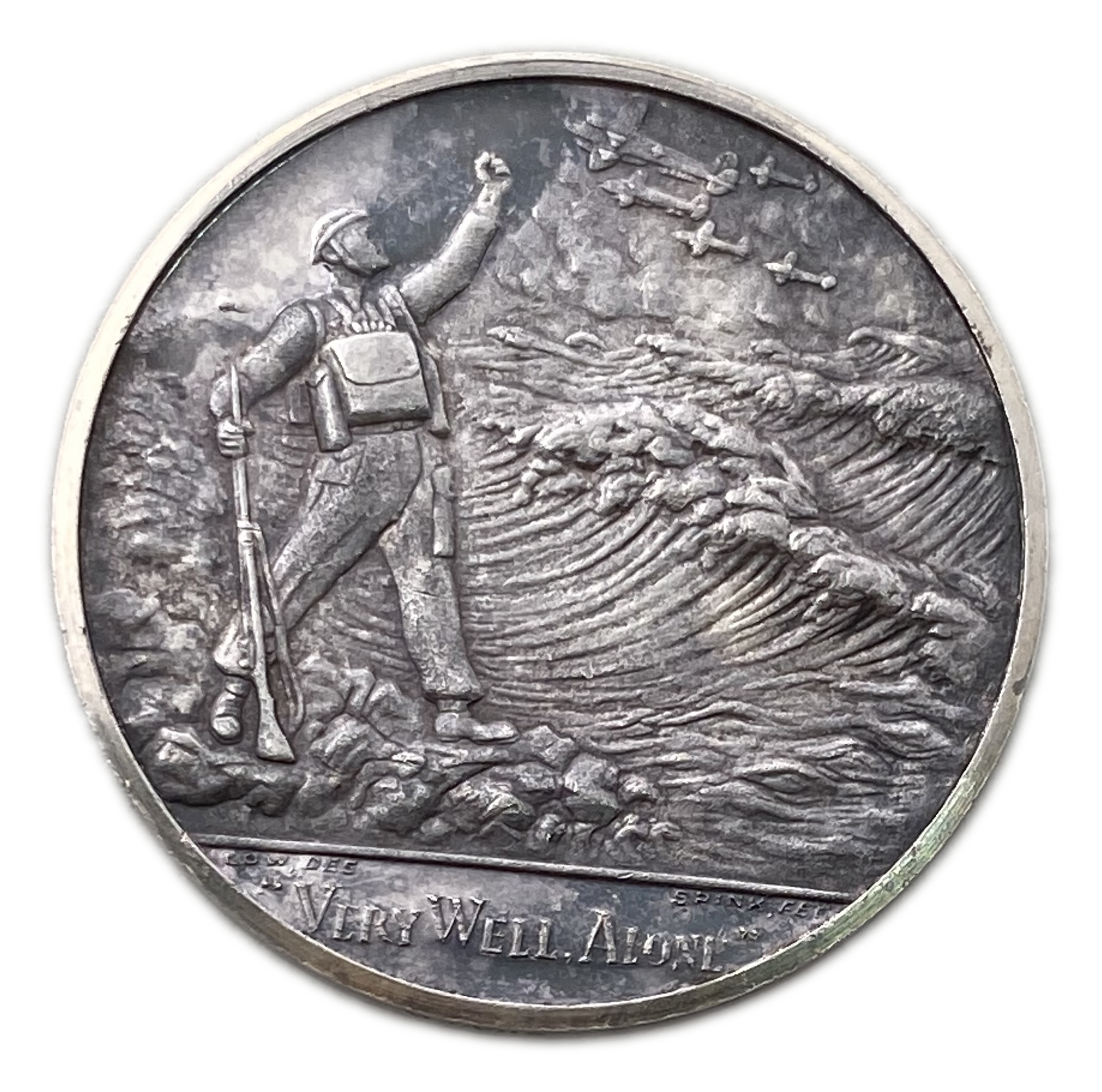 England - Winston Churchill silver medal "Very well alone" 1965 - Silver, 28.36 g, 38mm - 1 1
