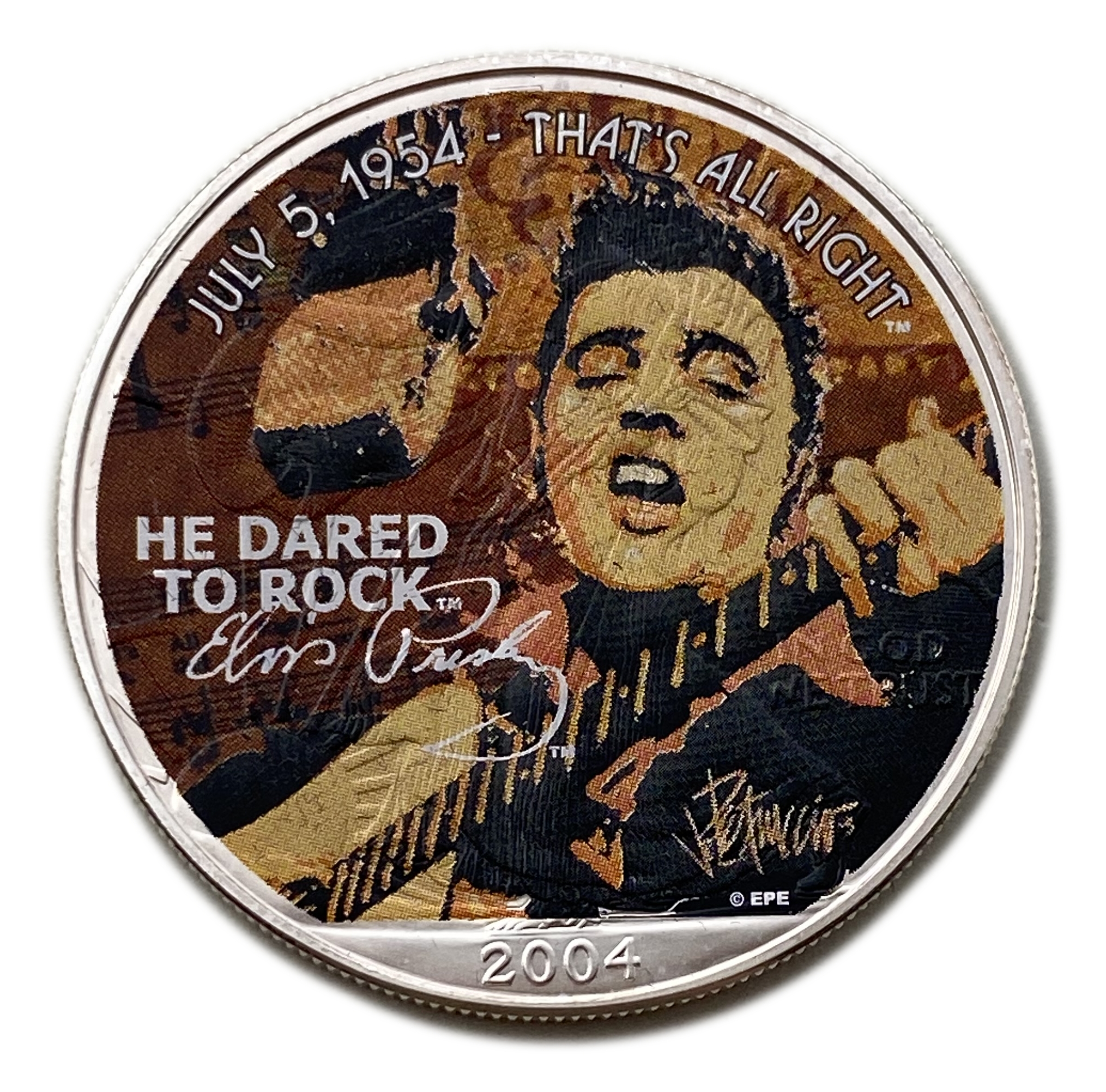 USA - 1 Dollar Coin 2004 - Commemorating the 60th Anniversary of the Memory of the Singer Elvis Presley - 999 ... - 1 0