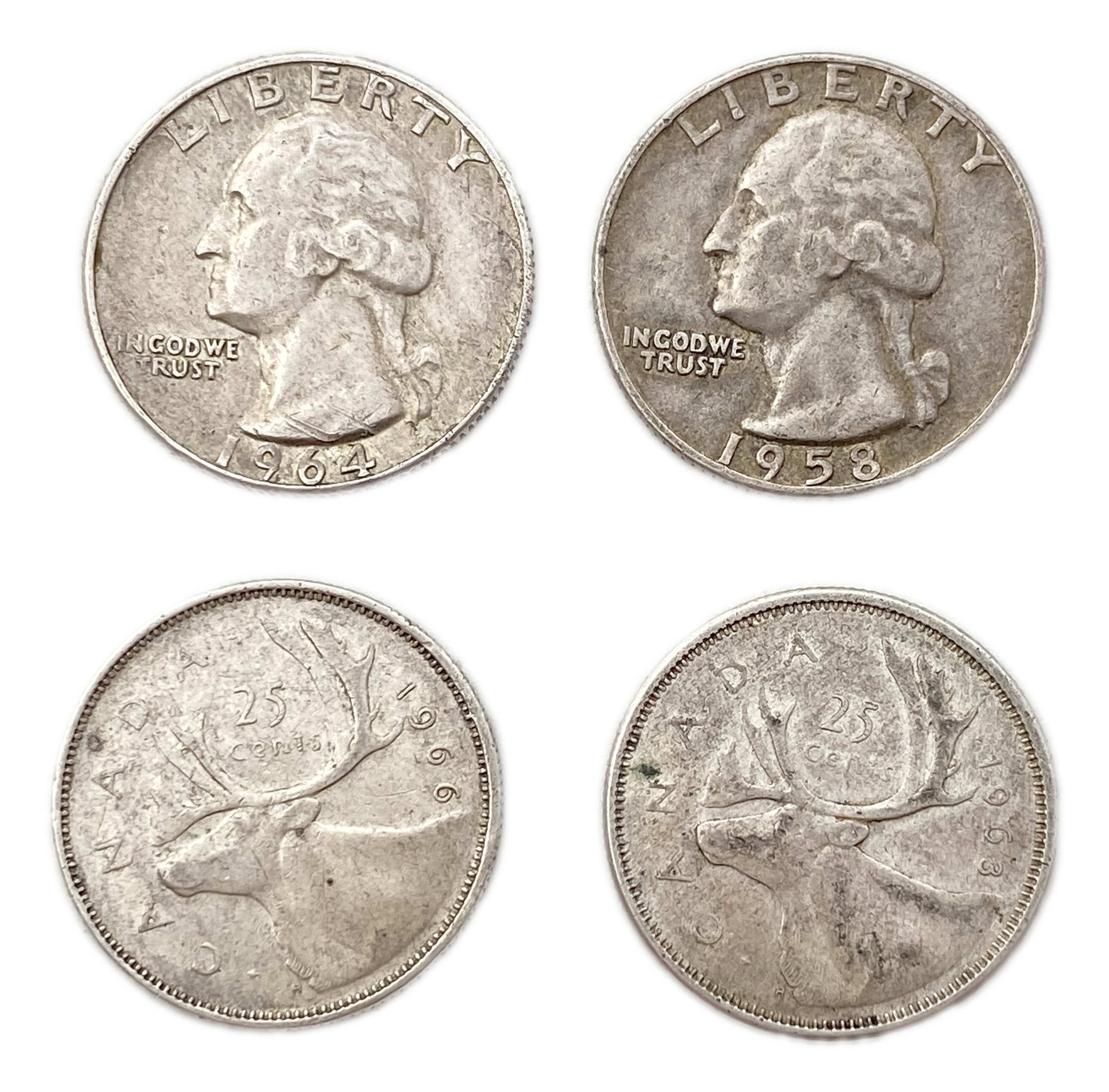 World - A collection of 22 coins from the world, all made of silver - Total weight is about 100g - 1 2