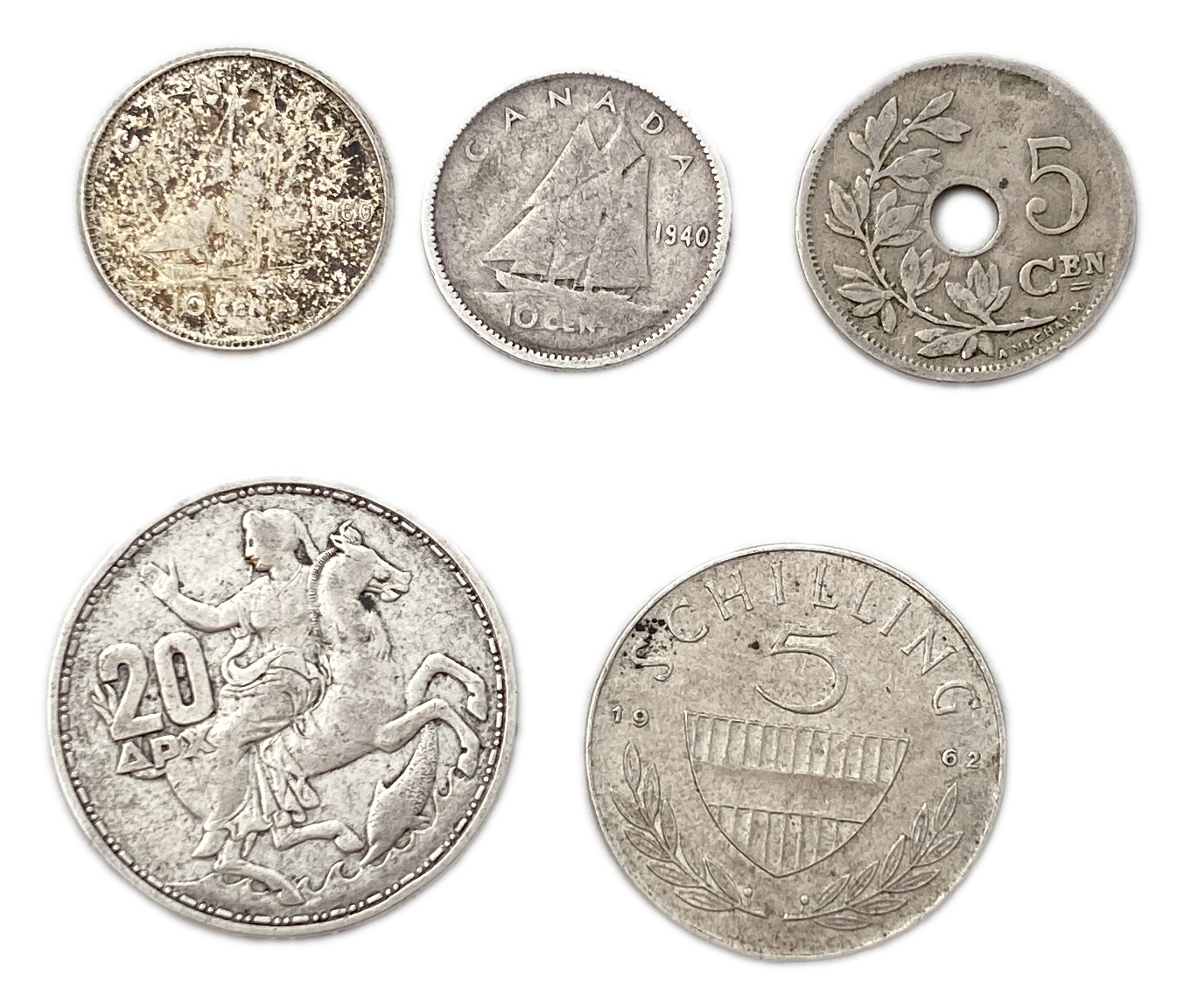 World - A collection of 22 coins from the world, all made of silver - Total weight is about 100g - 1 1