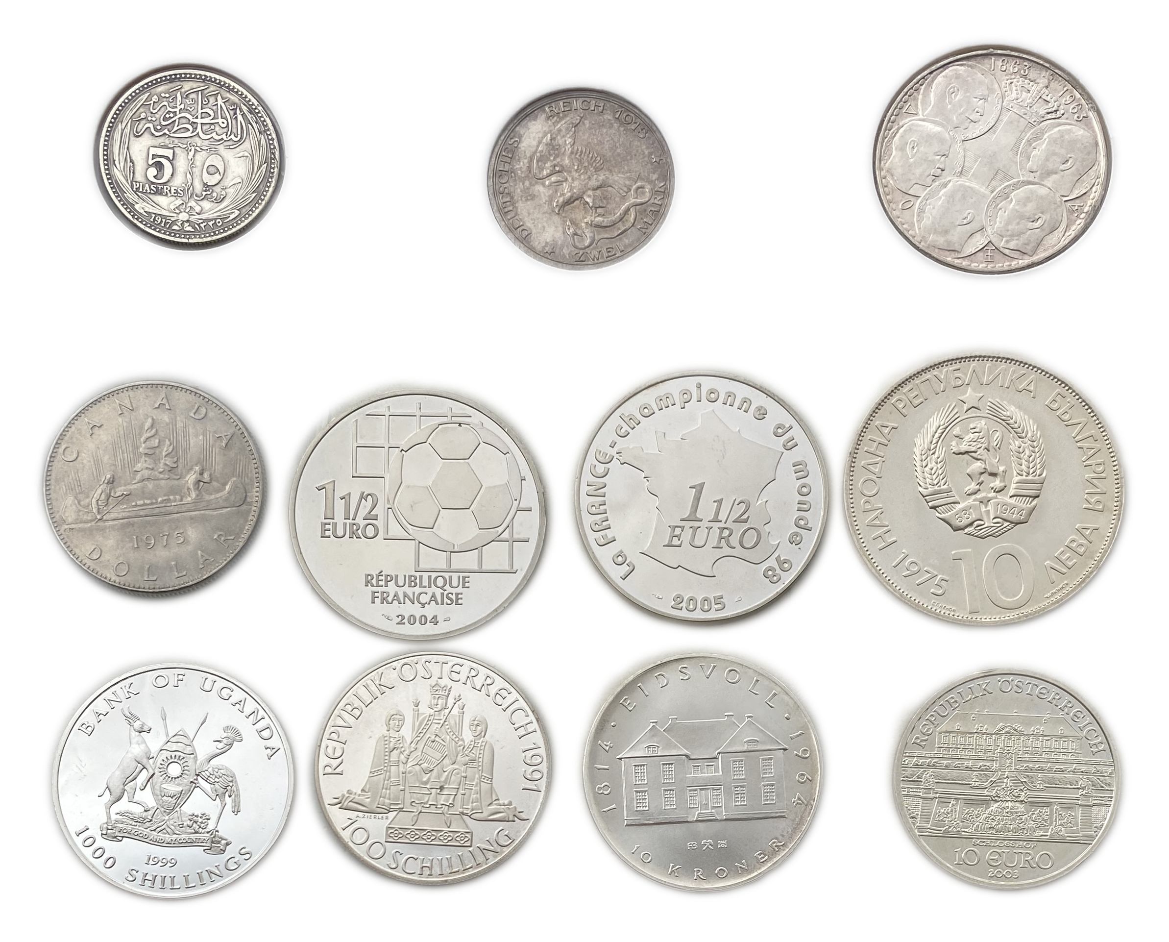 World - A collection of 11 coins from the world, all made of silver - 1 0